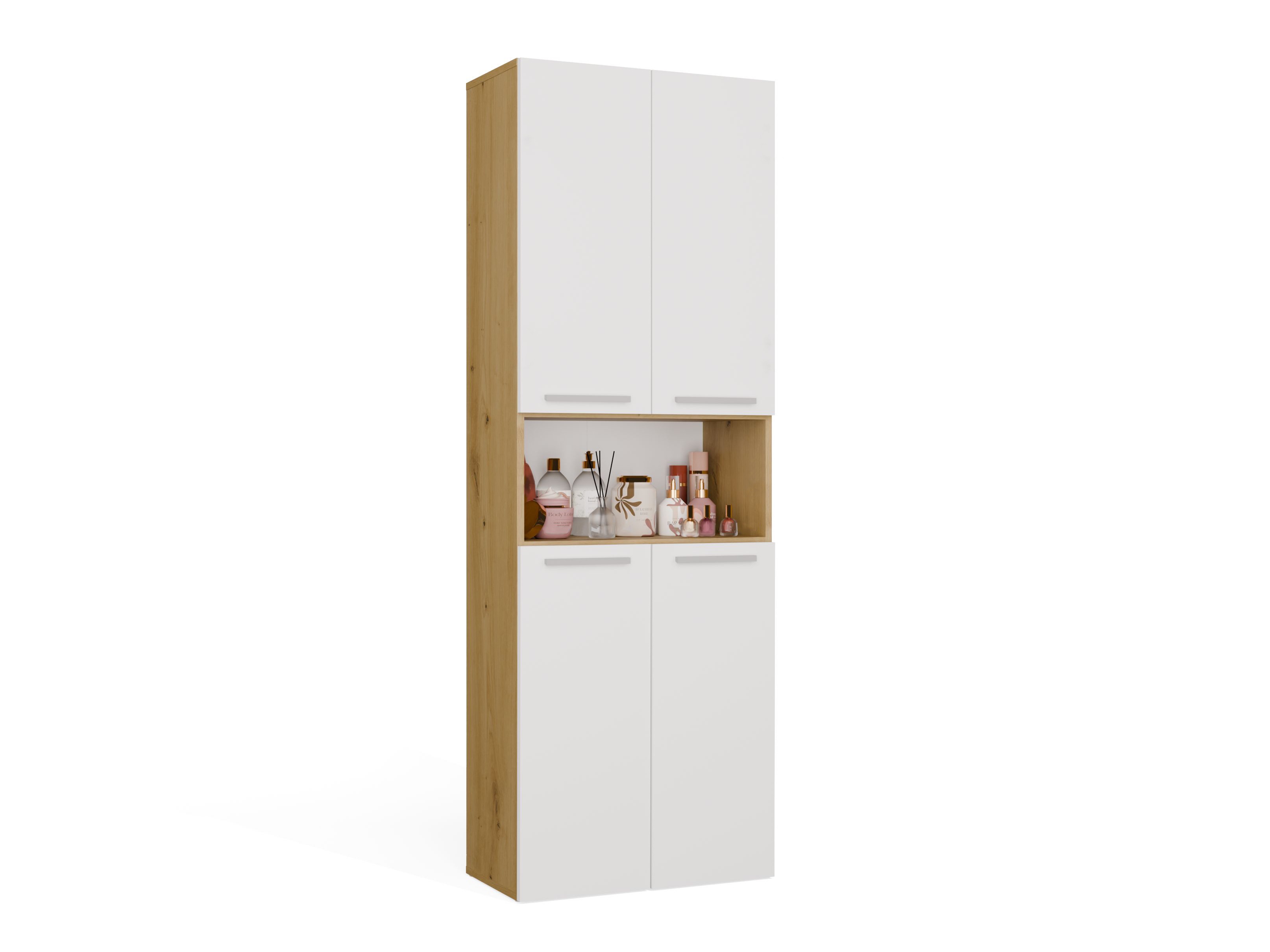 Stehender Badezimmerschrank Nolmaru 103 (Artisan Eichenholzoptik + Weiss)