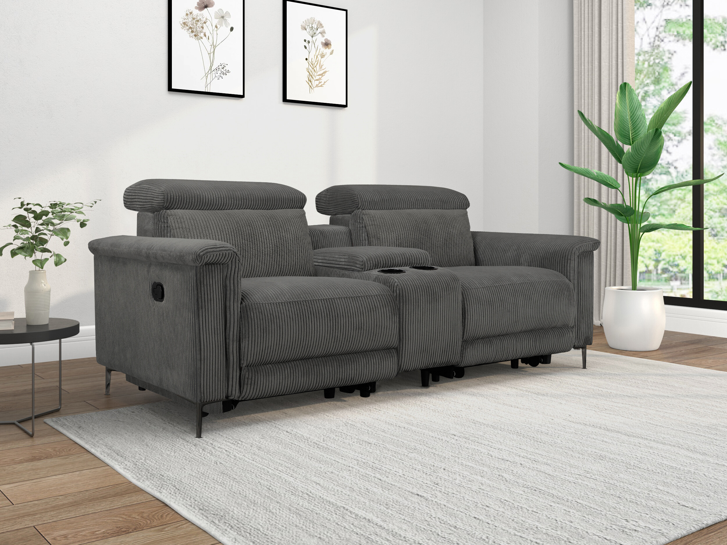 Sofa mit Liegefunktion Evamare 101 (Anthrazit)