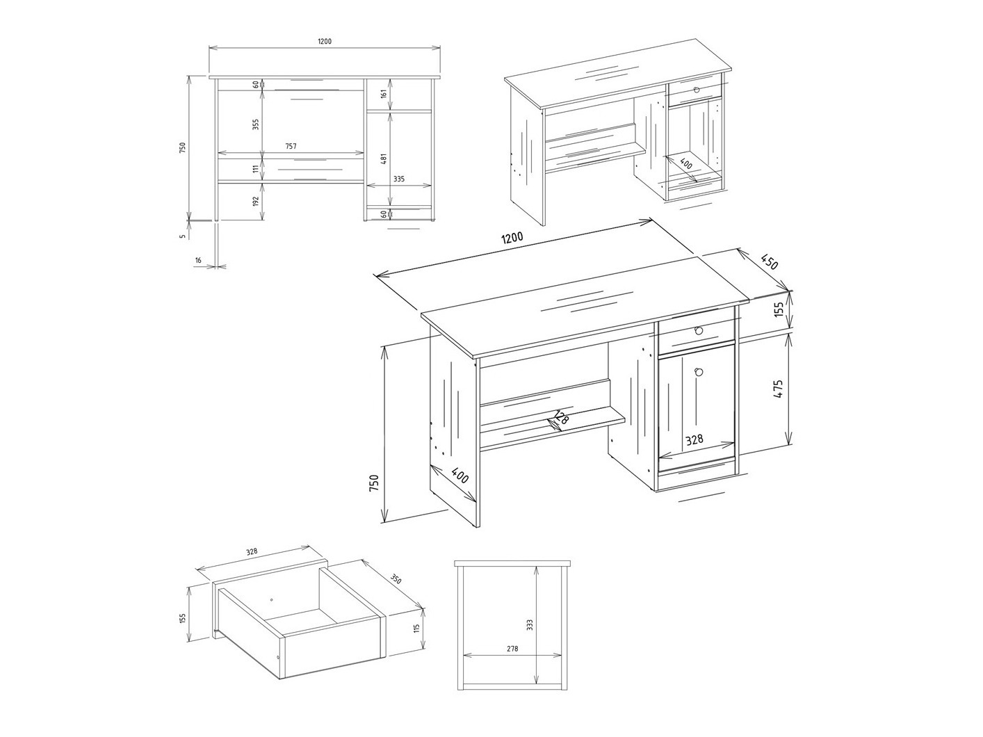 Schreibtisch Mandeville 376 (Artisan-Eiche)