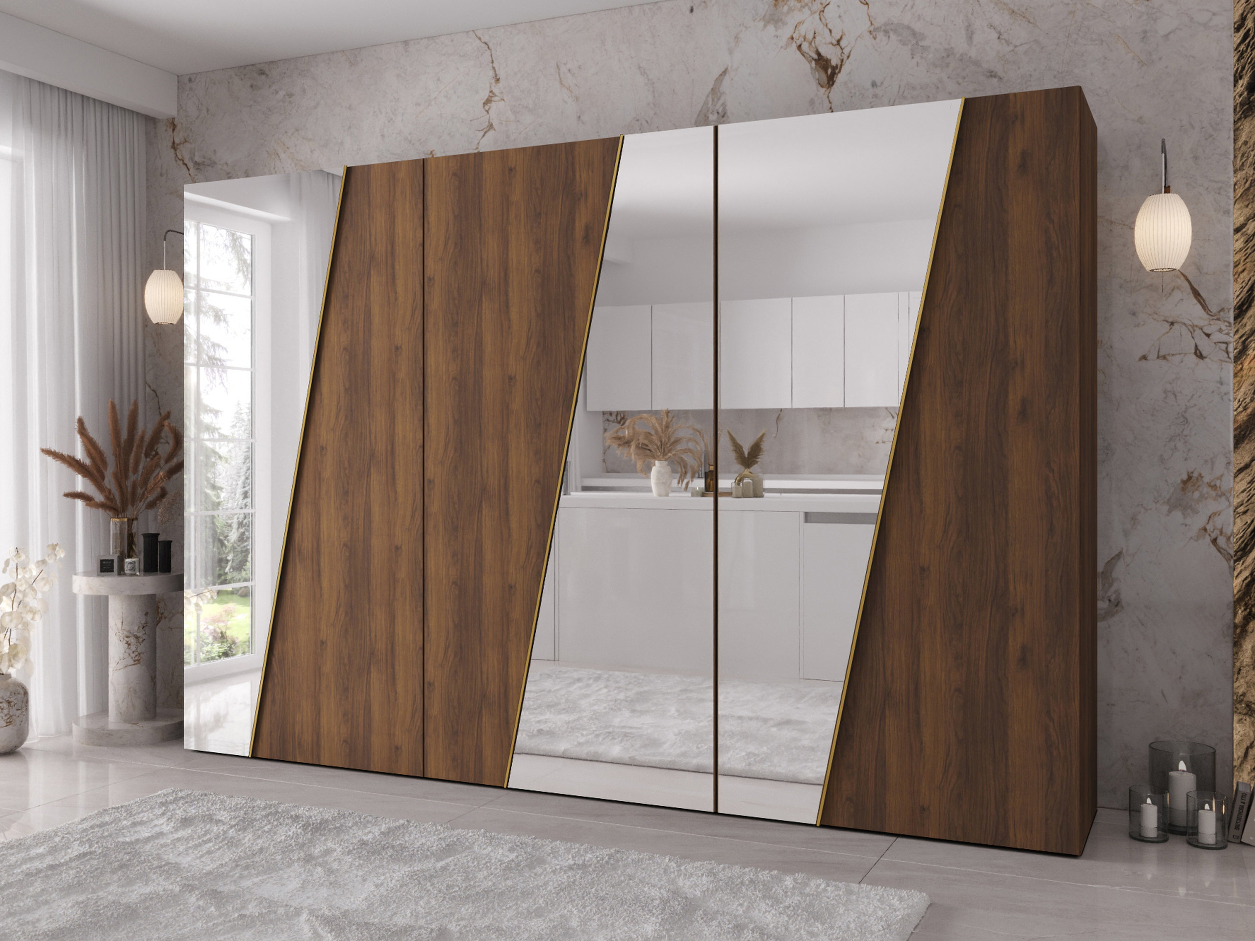 Kleiderschrank Hartford 637 (Walnussholzoptik)