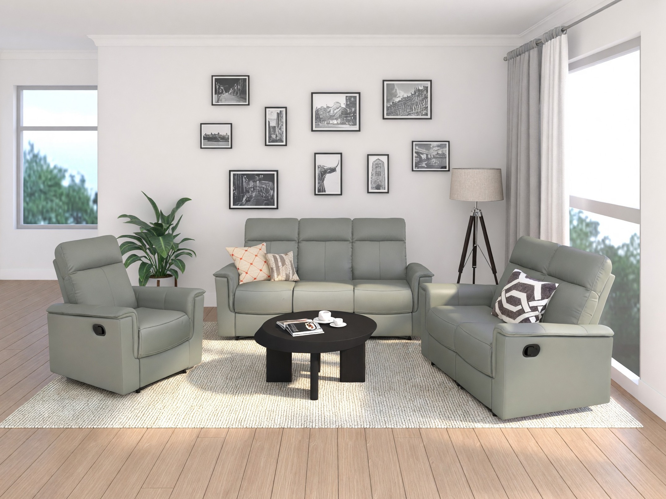 Sofa mit Liegefunktion Fivmelu 102 (Hellgrau)