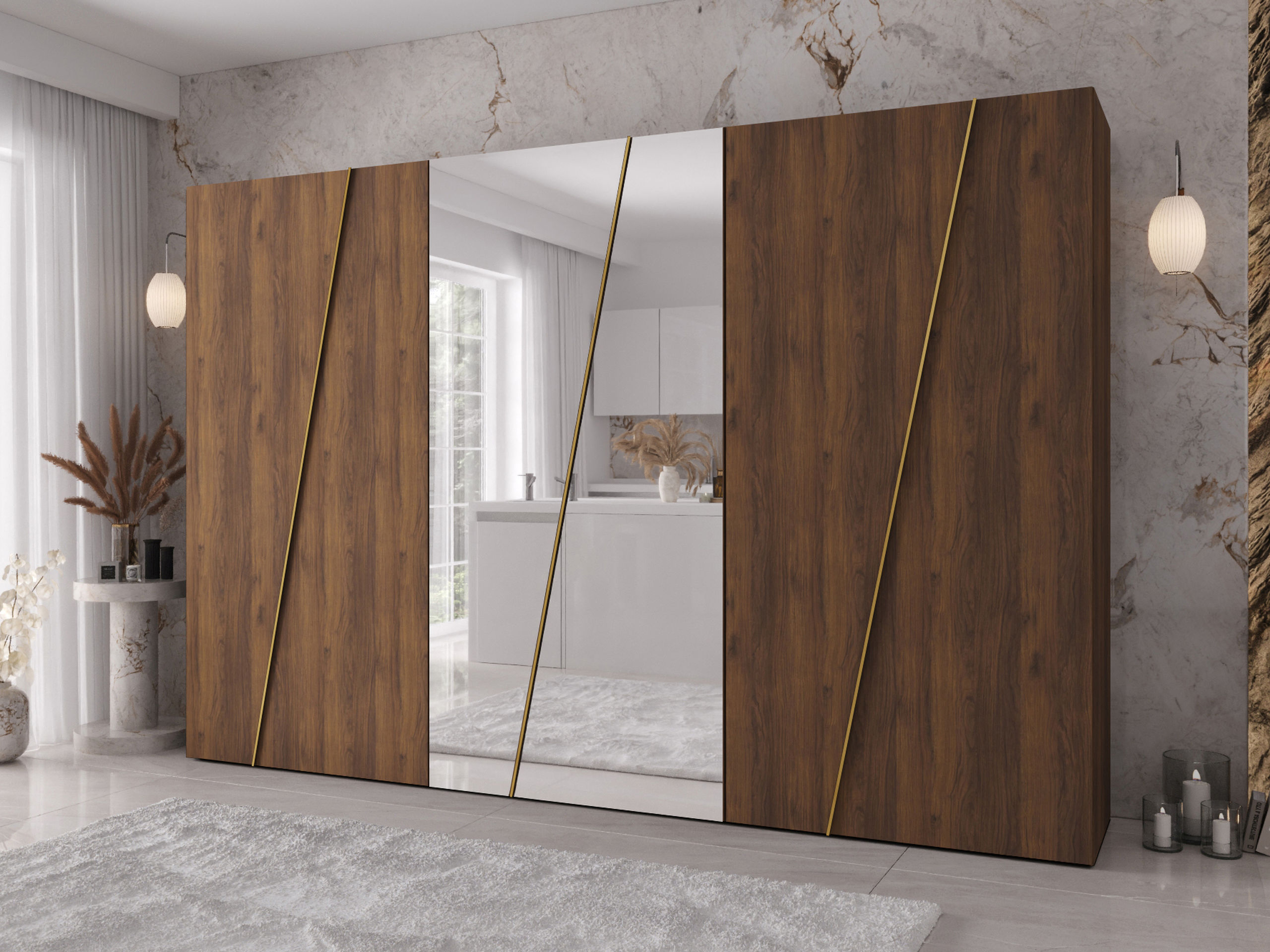 Kleiderschrank Hartford 642 (Walnussholzoptik)