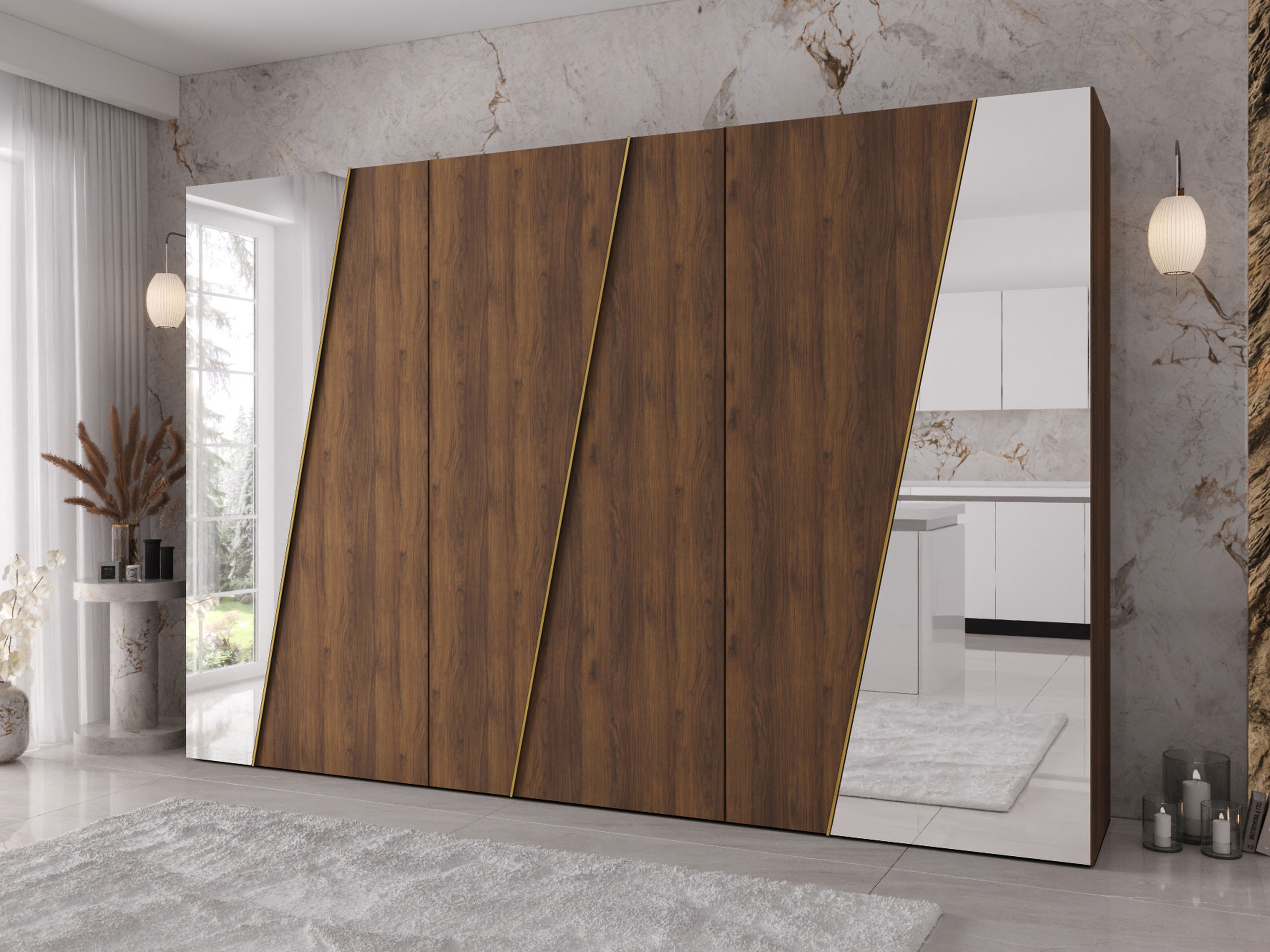 Kleiderschrank Hartford 642 (Walnussholzoptik)