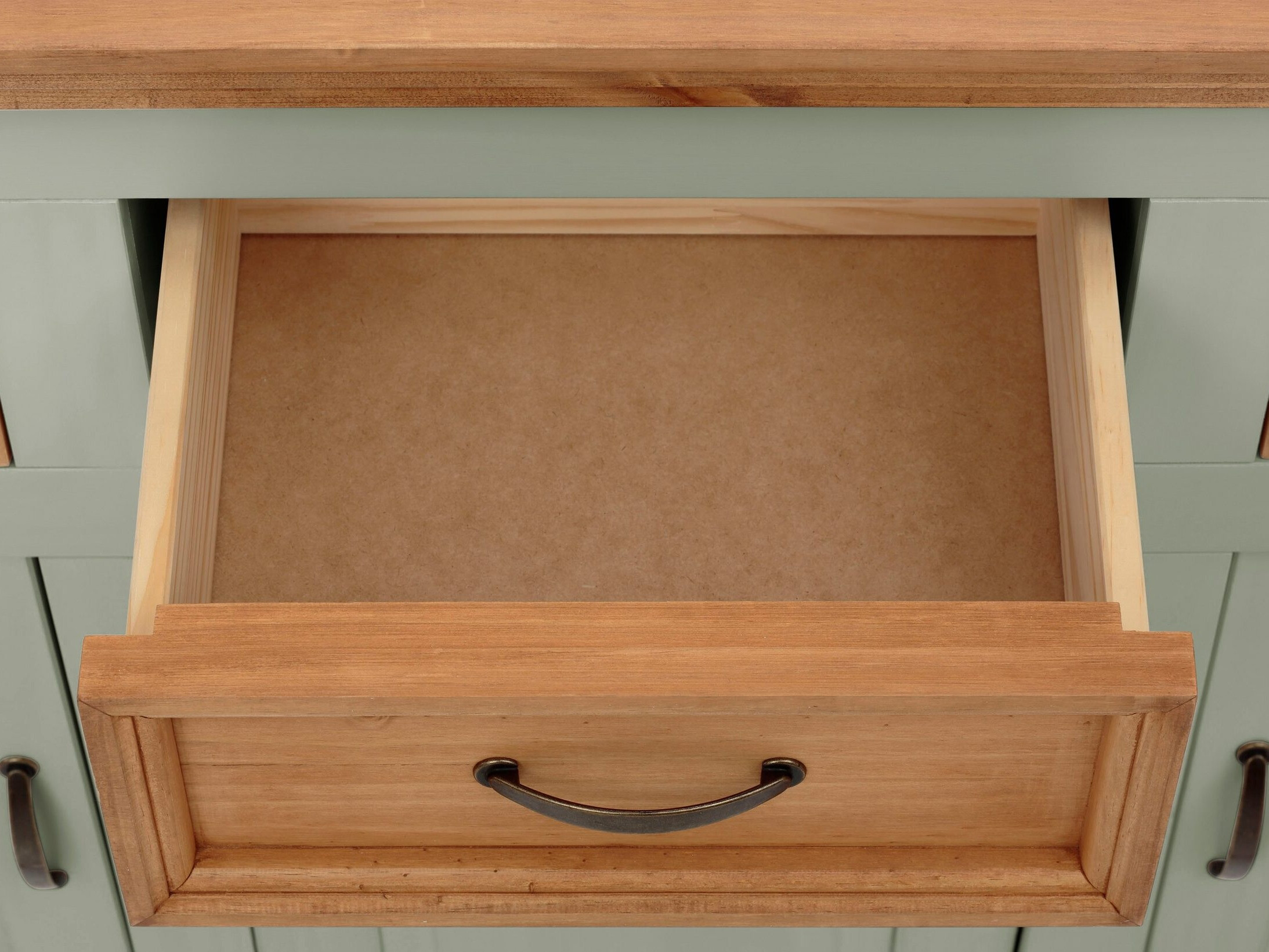 Kommode Tolelio 101 (Grün + Kiefernholzoptik)