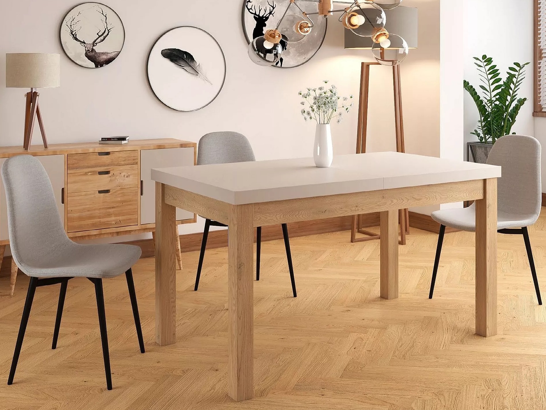 Tisch Detroit 976 (Kaschmir + Cremona-Eiche)