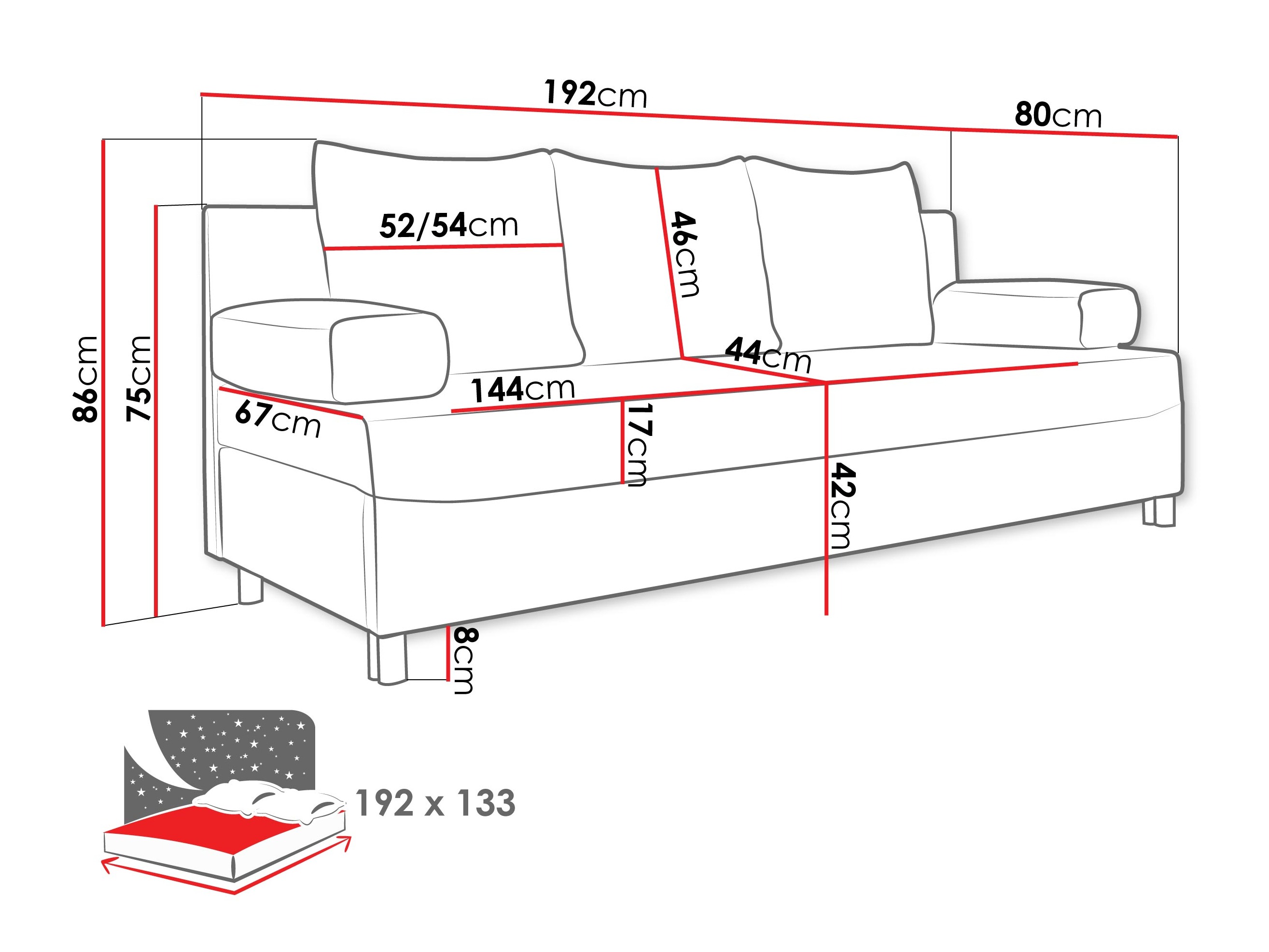 Schlafsofa Comfivo Artes (Lumo 65)