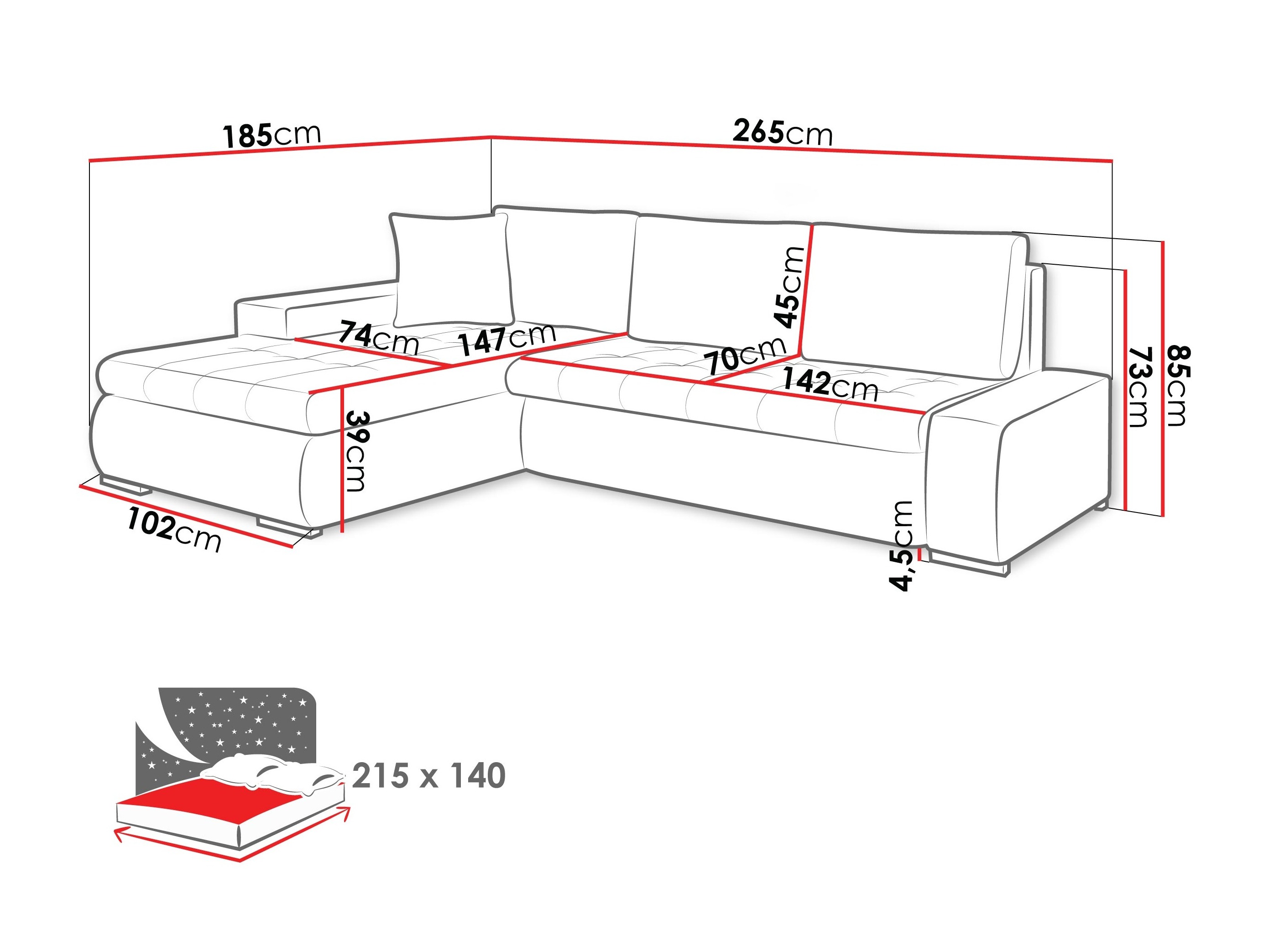 Ecksofa Comfivo Nitor (Bella 05)