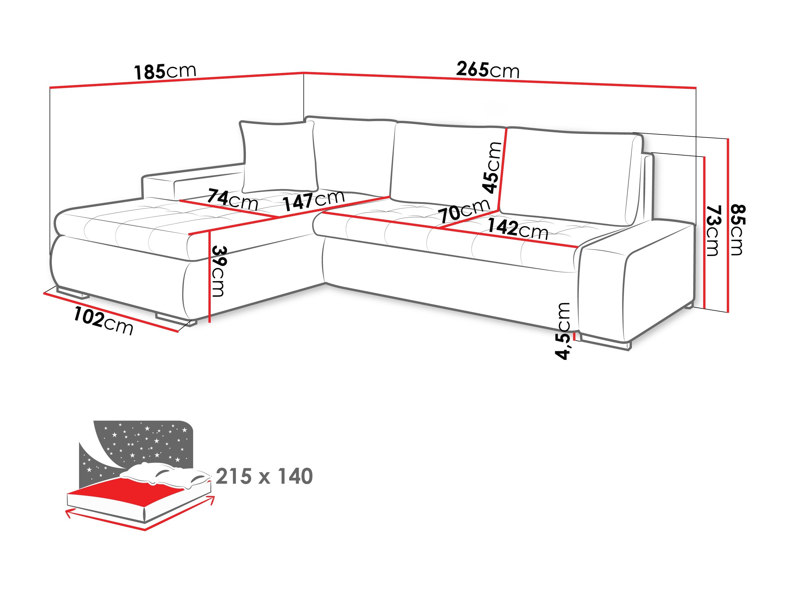 Ecksofa Comfivo Nitor (Lumo 65)
