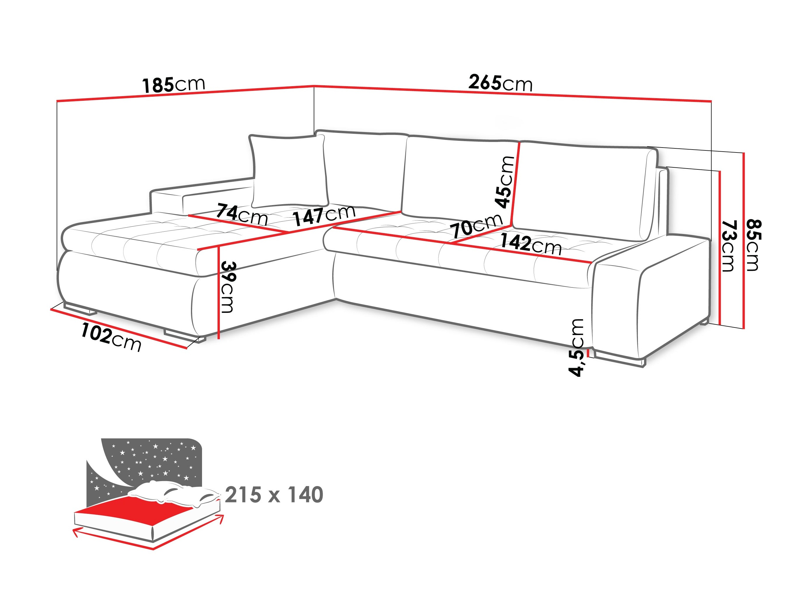 Ecksofa Comfivo Nitor (Margo 227.11)