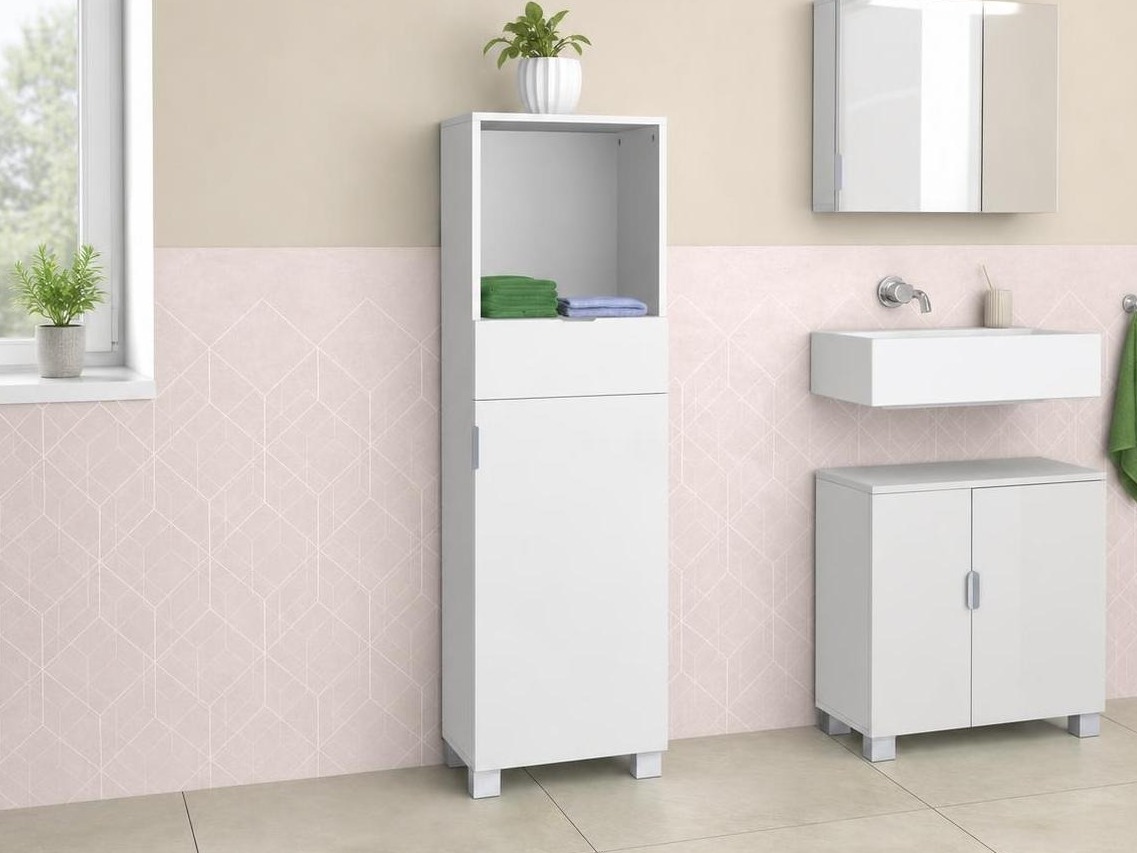 Stehender Badezimmerschrank Tivcore 103 (Weiss)