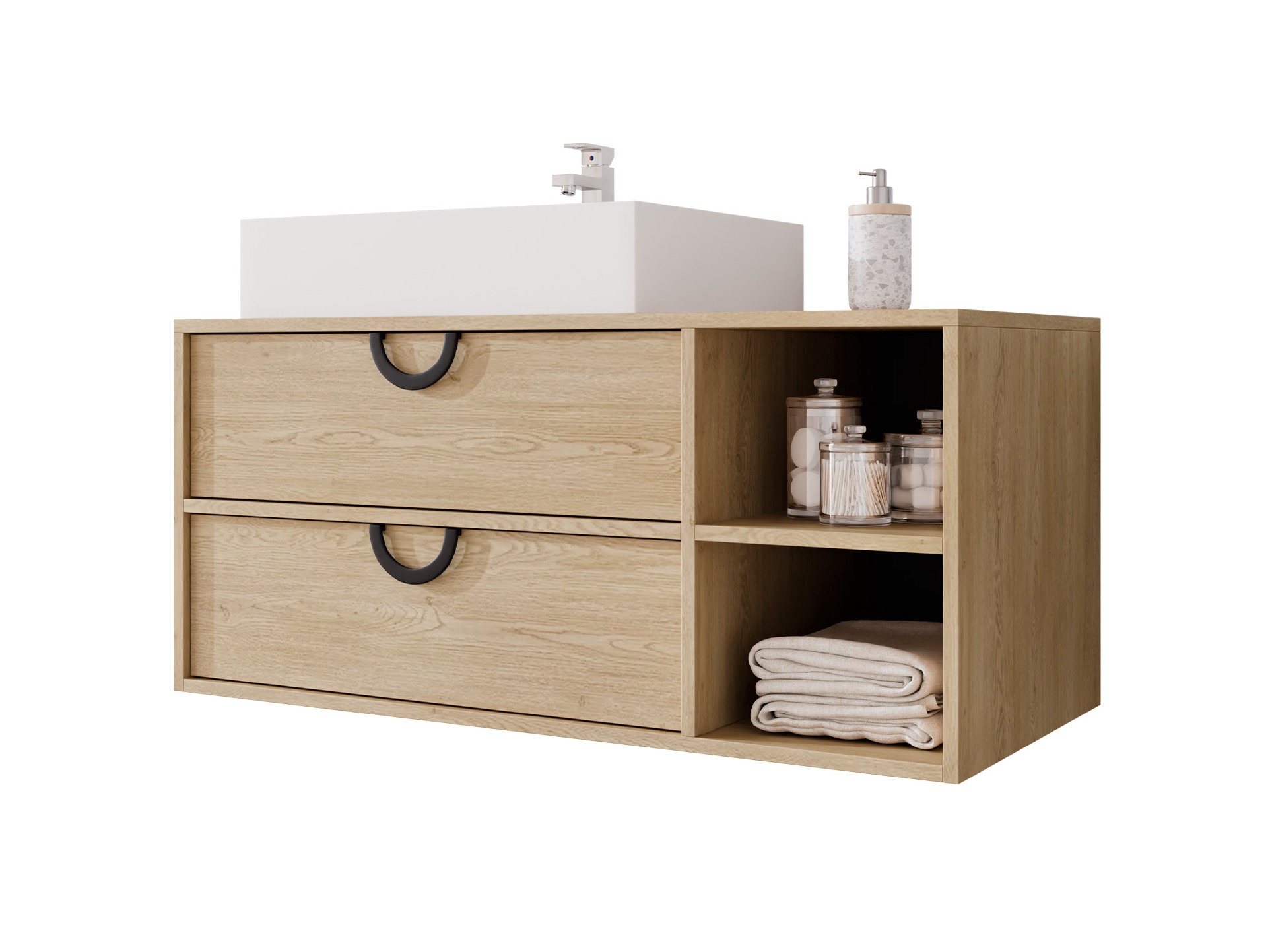 Hängeschrank für Waschbecken Sodalis (Eichenholzoptik)