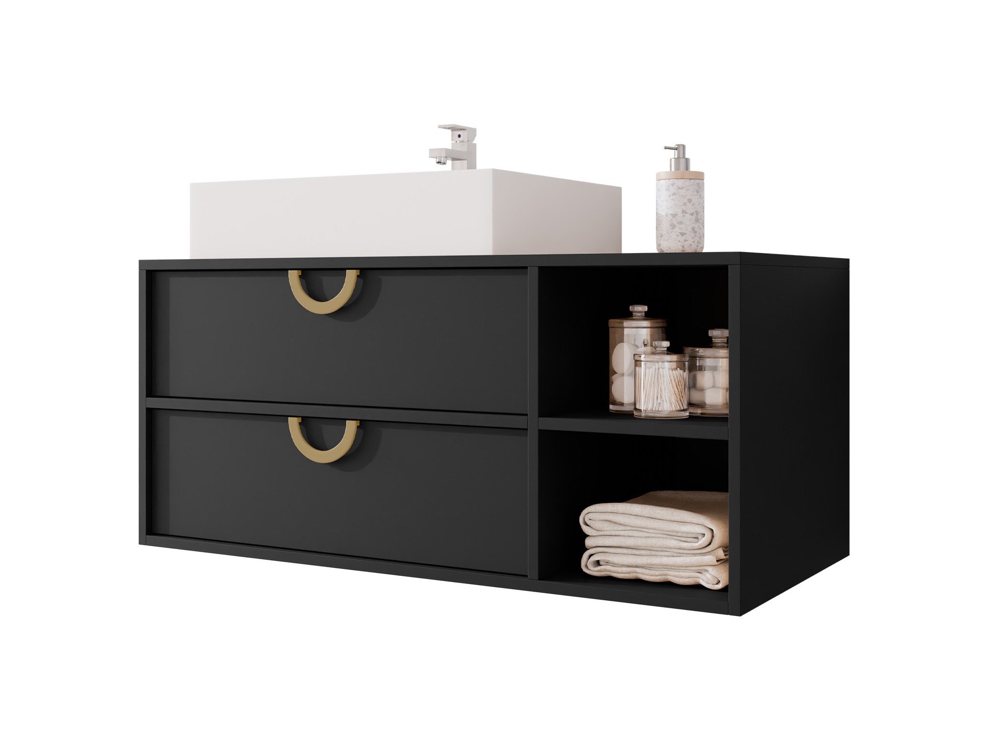 Hängeschrank für Waschbecken Sodalis (Schwarz)