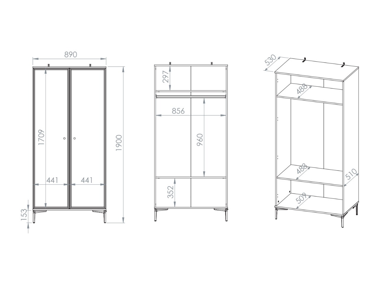 Kleiderschrank Cirnoli 100