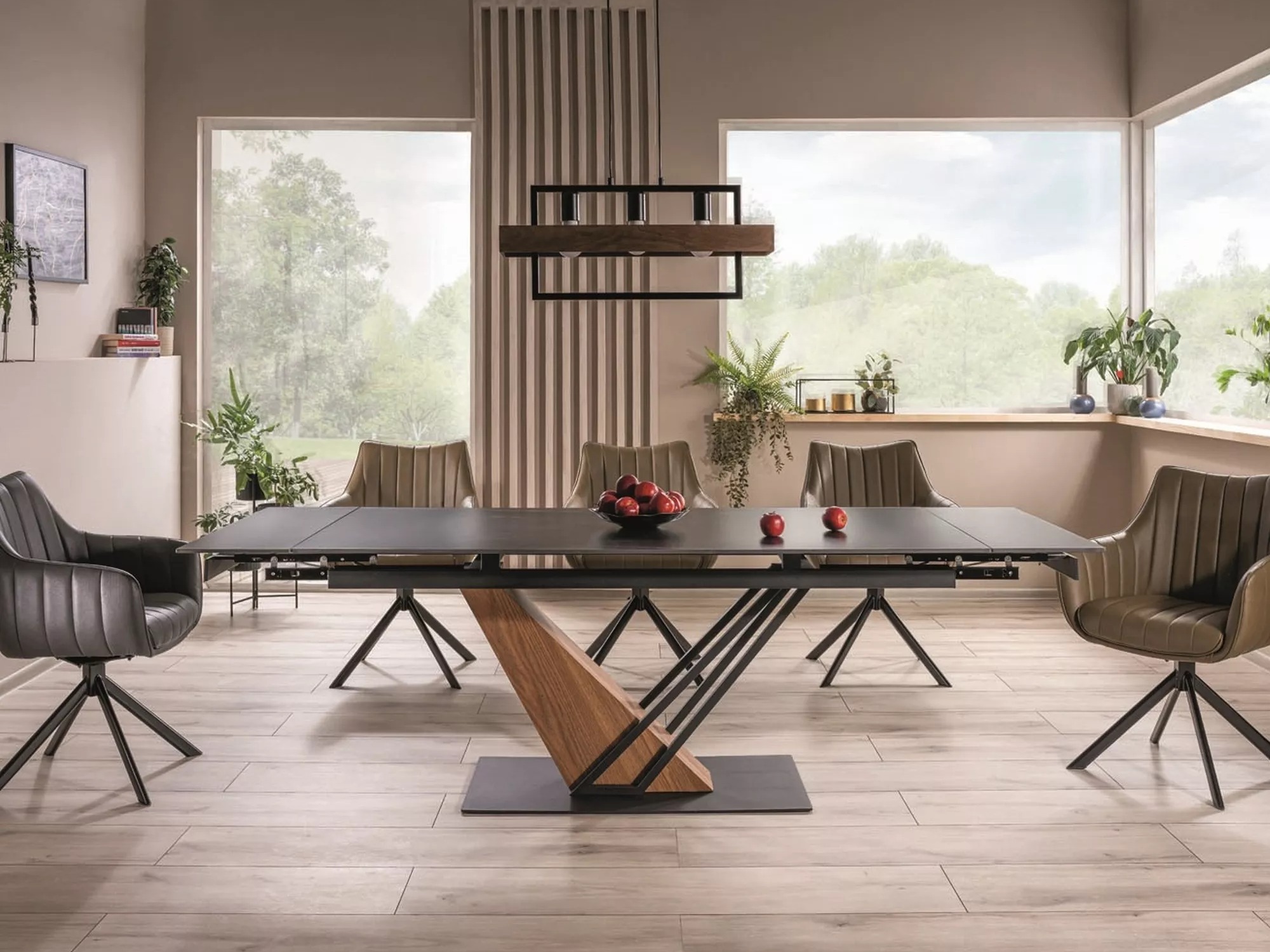 Tisch Detroit 996 (Schwarzer Marmor + Eichenholzoptik)
