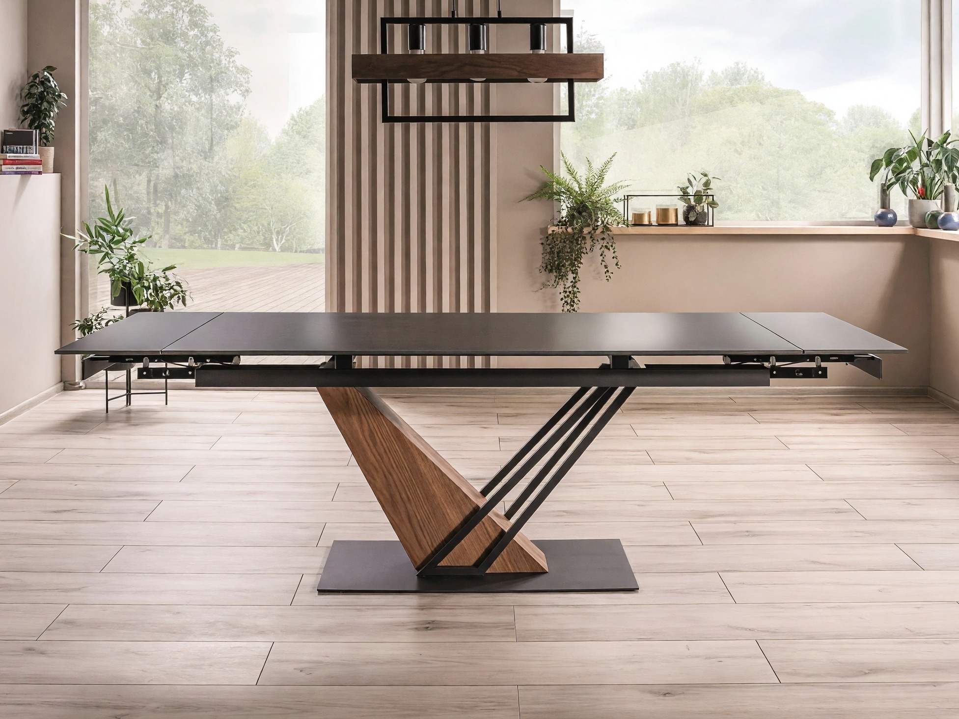 Tisch Detroit 996 (Schwarzer Marmor + Eichenholzoptik)