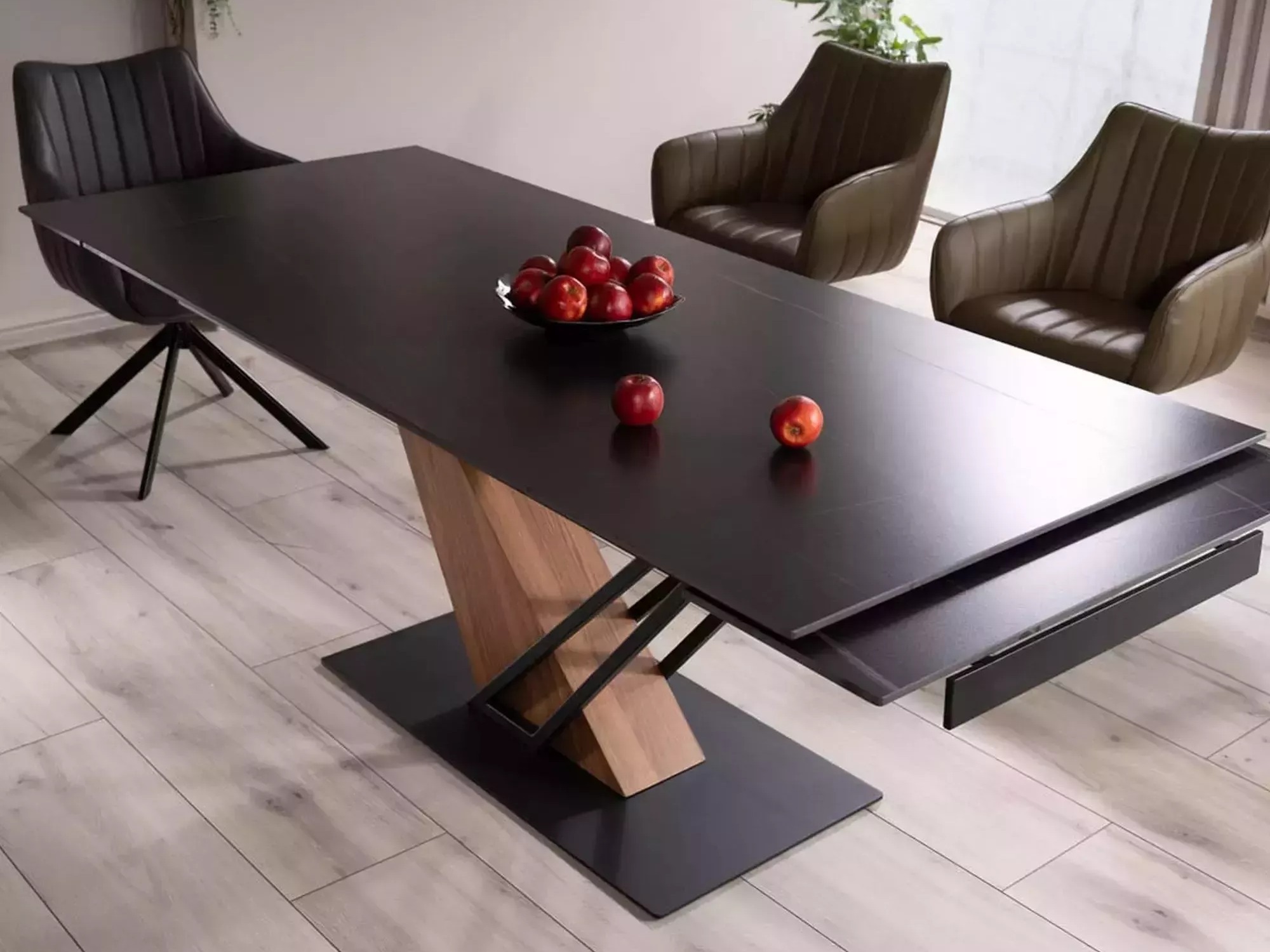 Tisch Detroit 996 (Schwarzer Marmor + Eichenholzoptik)
