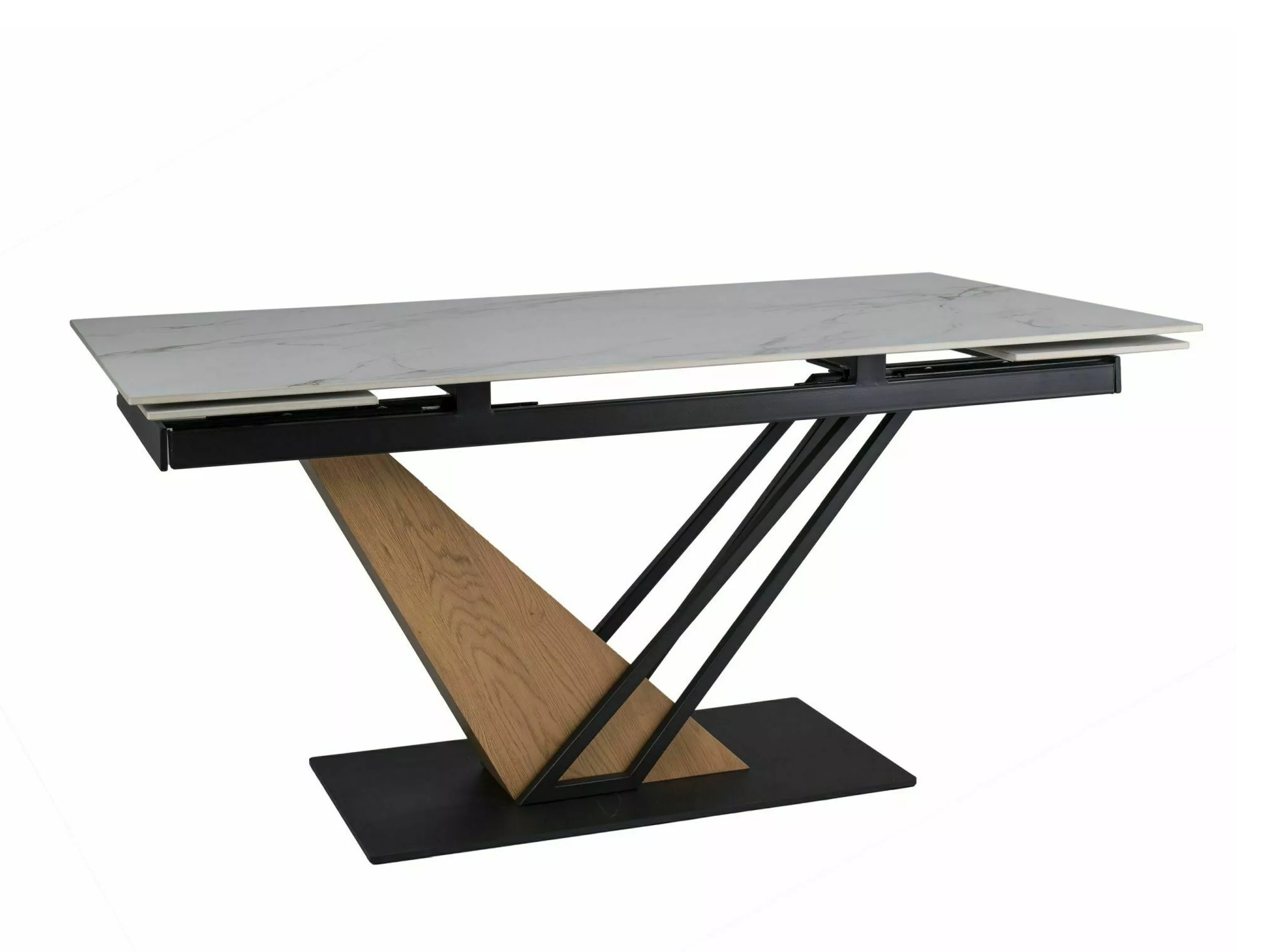 Tisch Detroit 996 (Weisser Marmor + Eichenholzoptik)