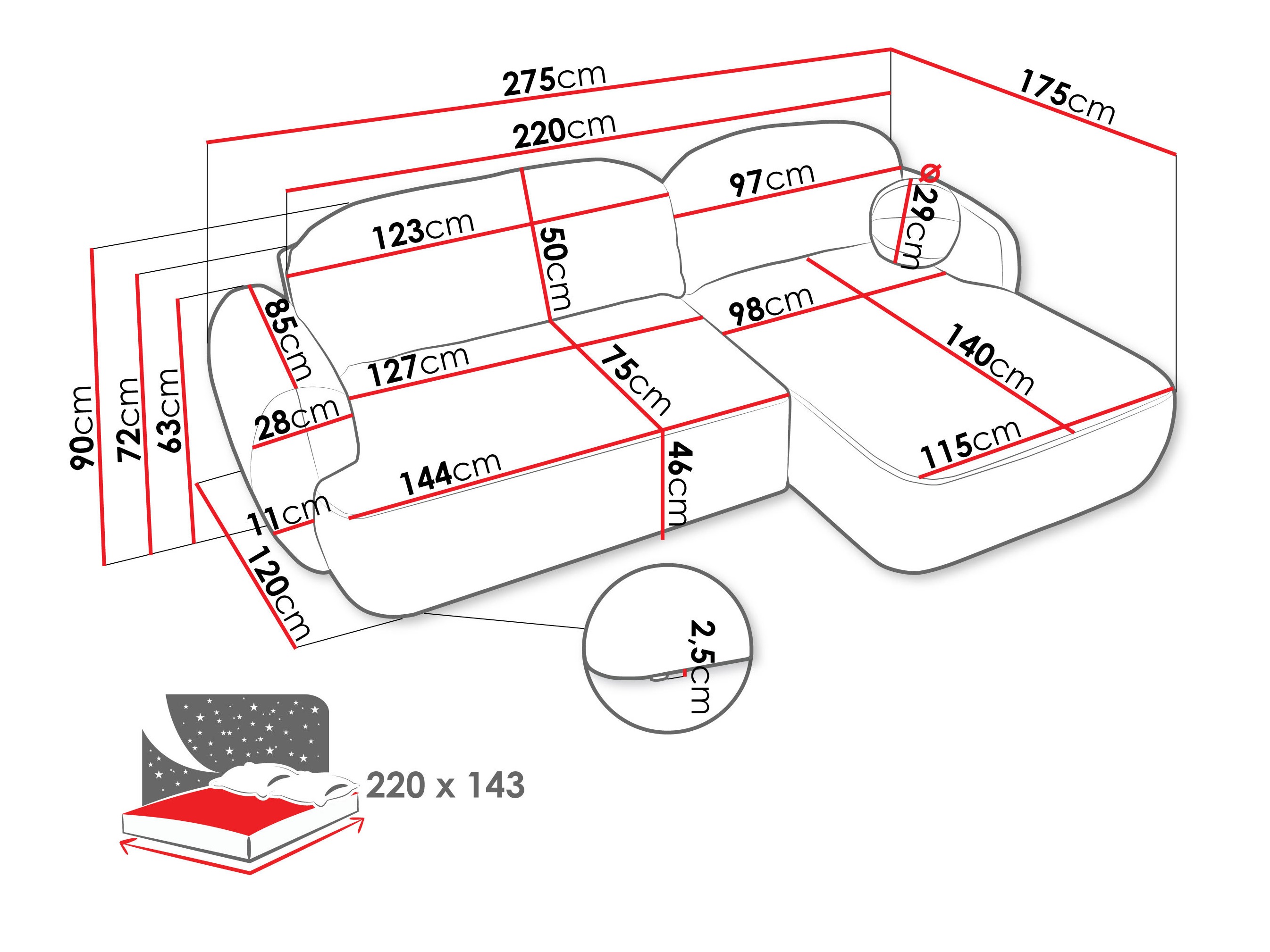 Ecksofa SD3205