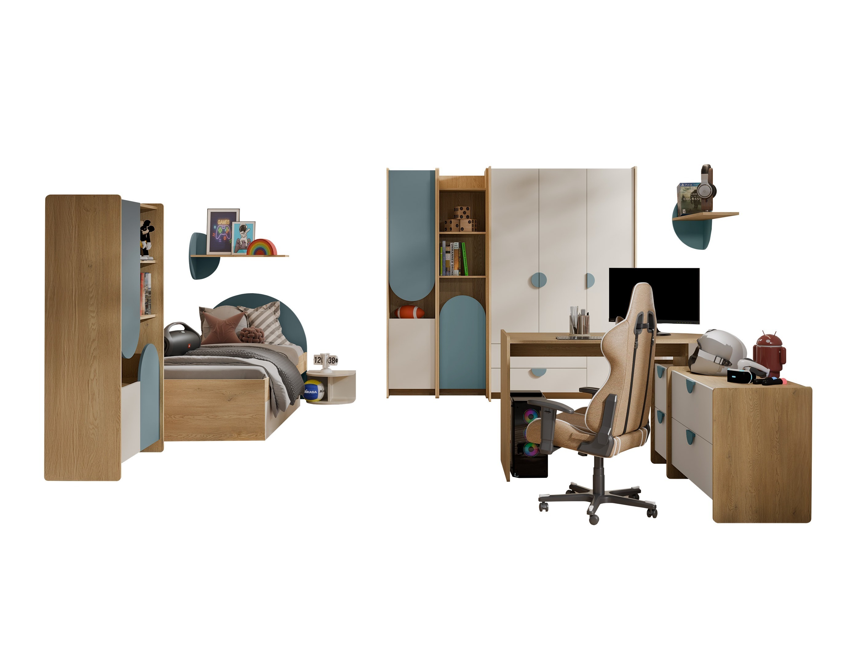 Kinderzimmer-Set Fivelbi 119 (Blau)