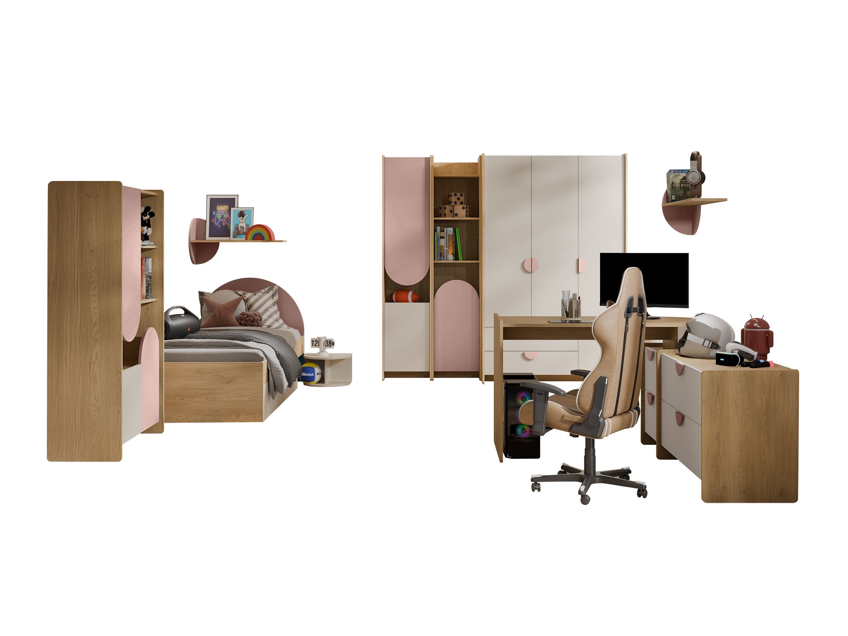 Kinderzimmer-Set Fivelbi 119 (Rosa)