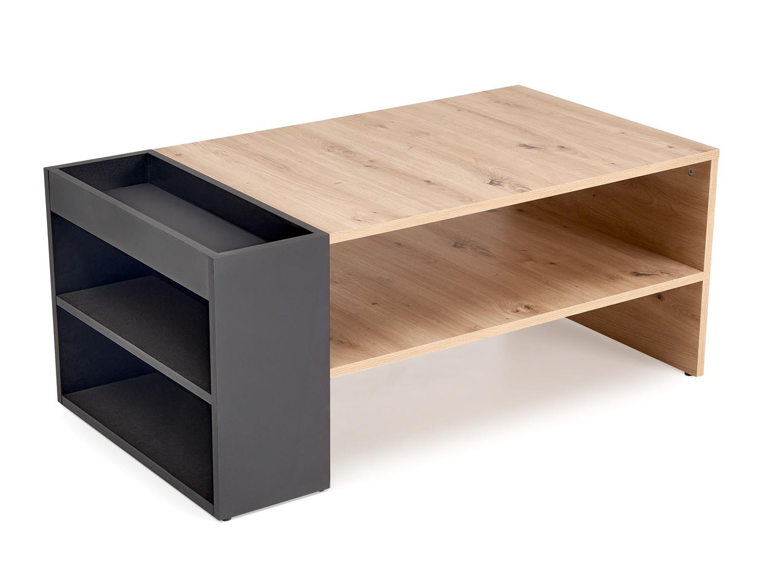 Couchtisch Houston 1946 (Schwarz + Artisan Eichenholzoptik)