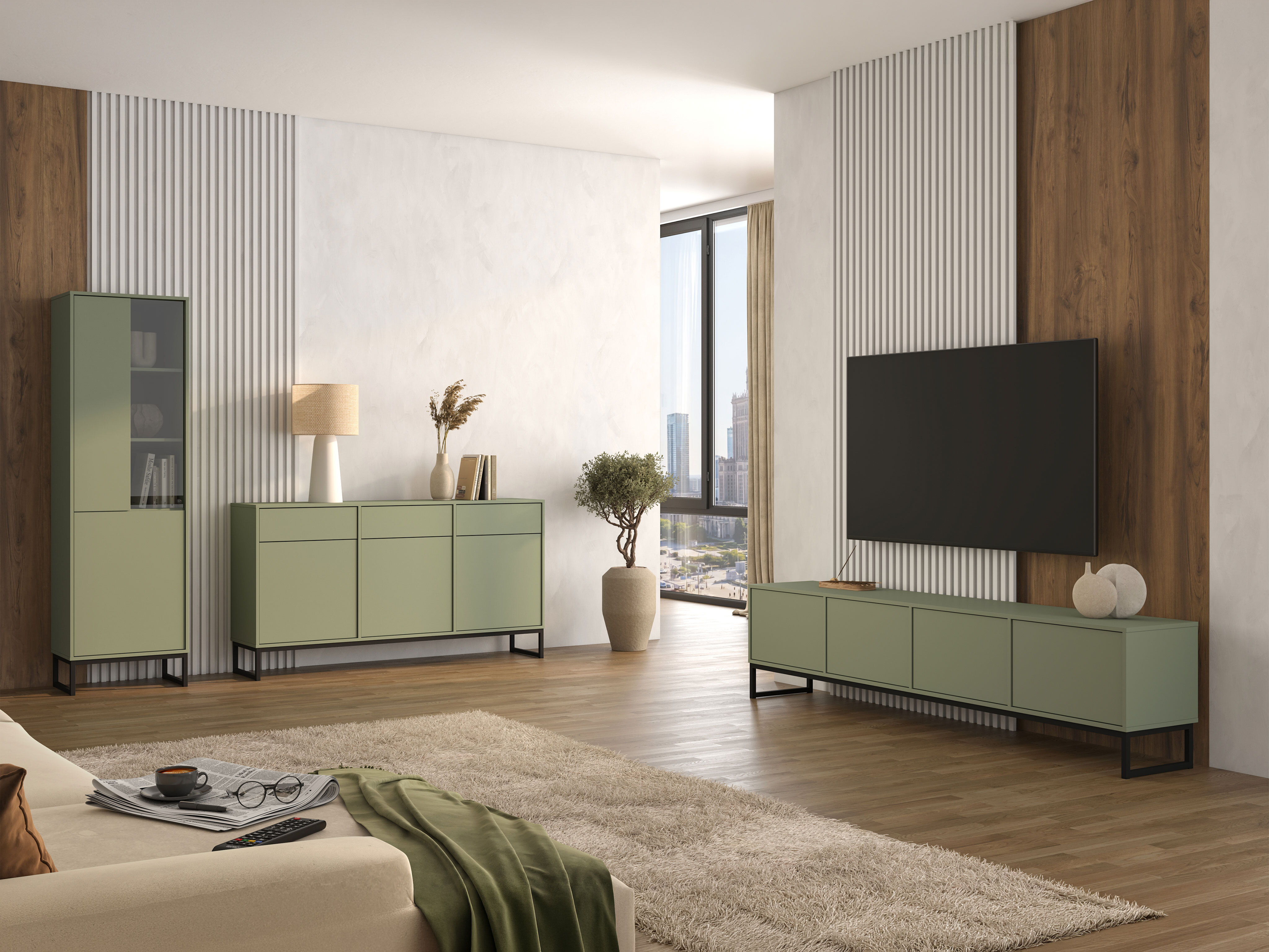 Wohnzimmer-Set Maravio 106 (Grün)