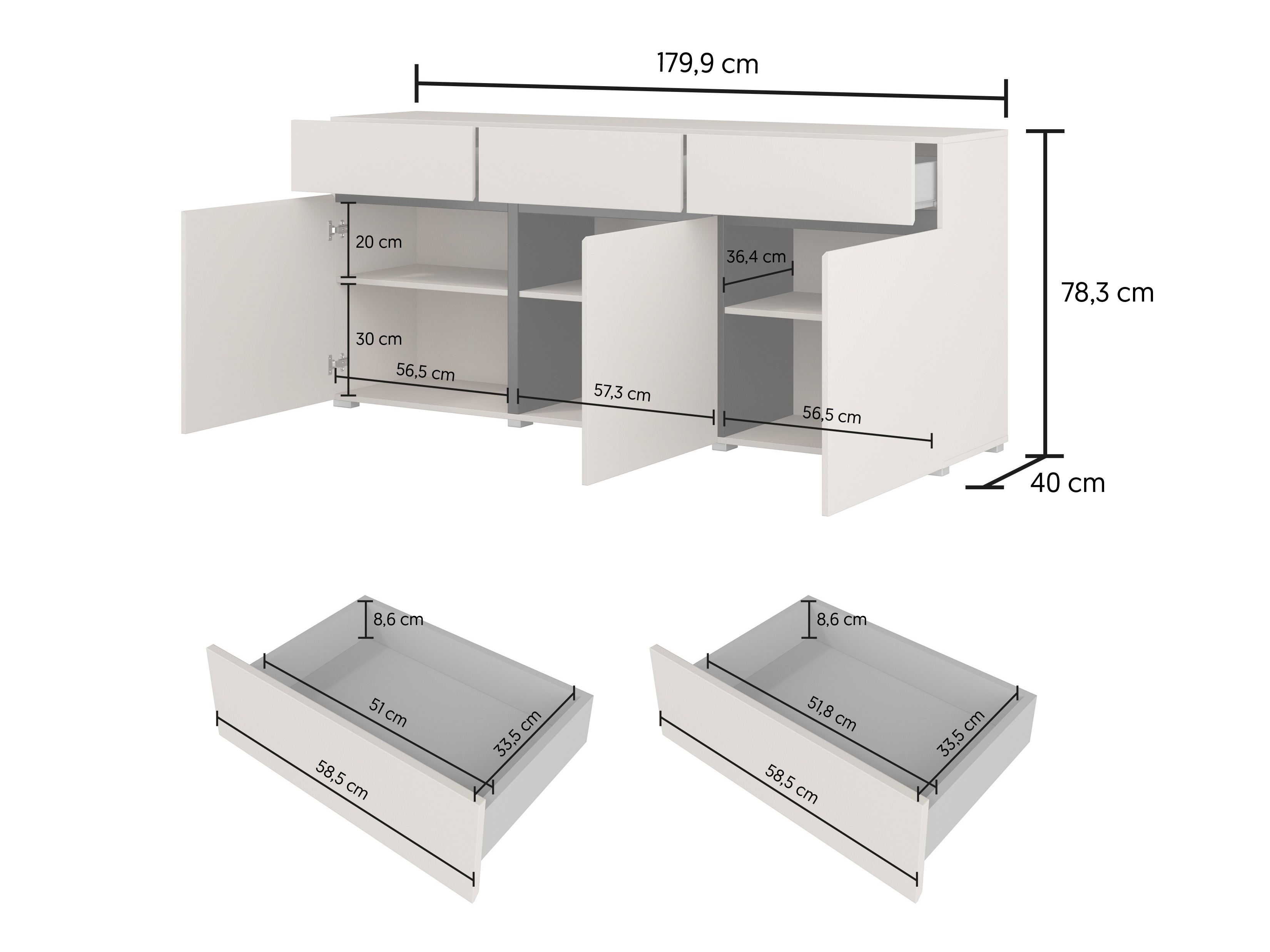 Kommode Alfere 103 (Weiss)