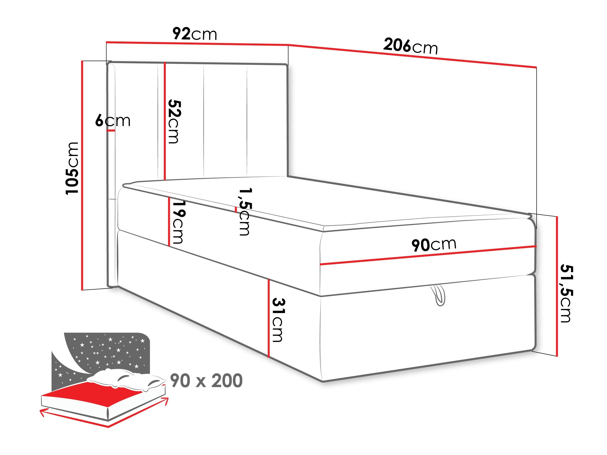 Boxspringbett Oppidum I (Lambi 06)