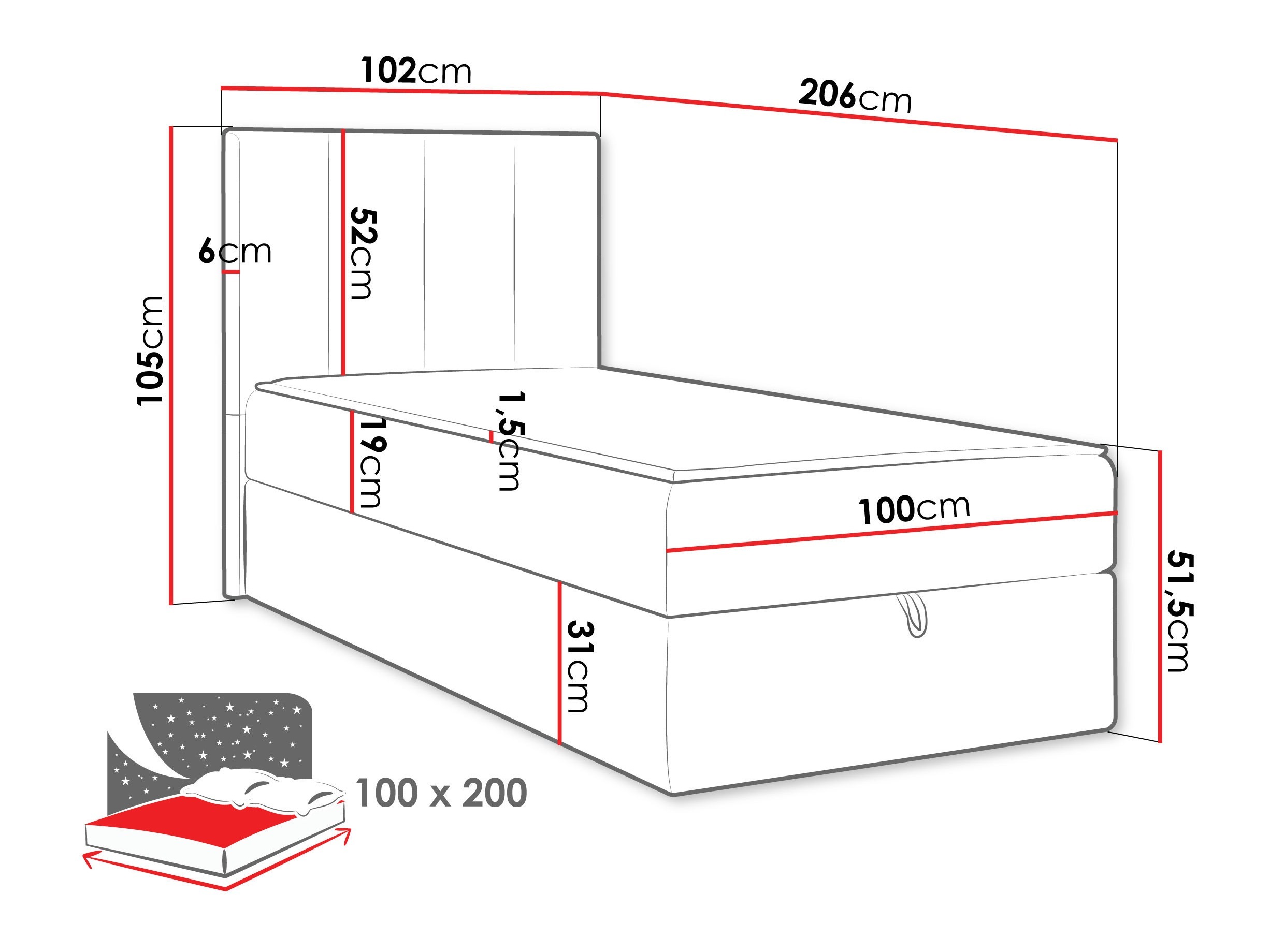 Boxspringbett Oppidum I (Polo 872)