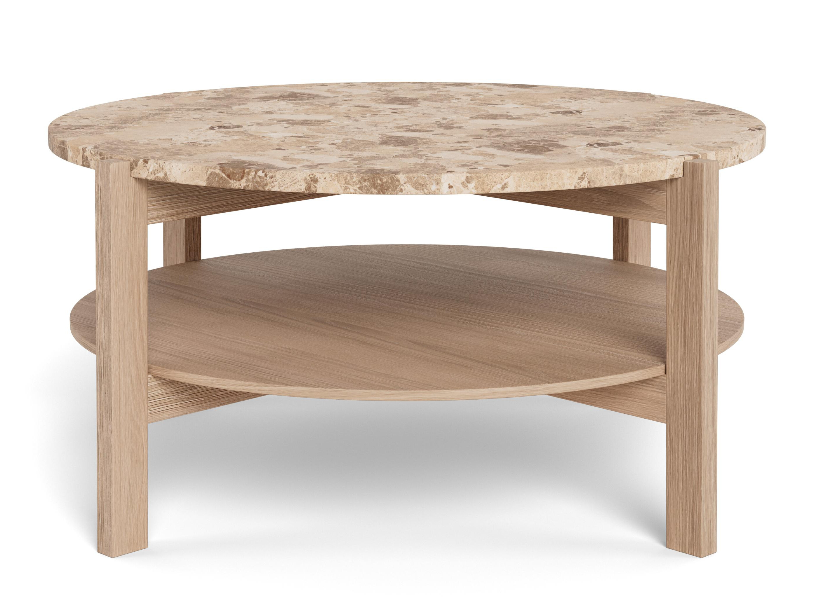 Couchtisch Norsica 1099 (Eichenholzoptik hell + Brauner Marmor)