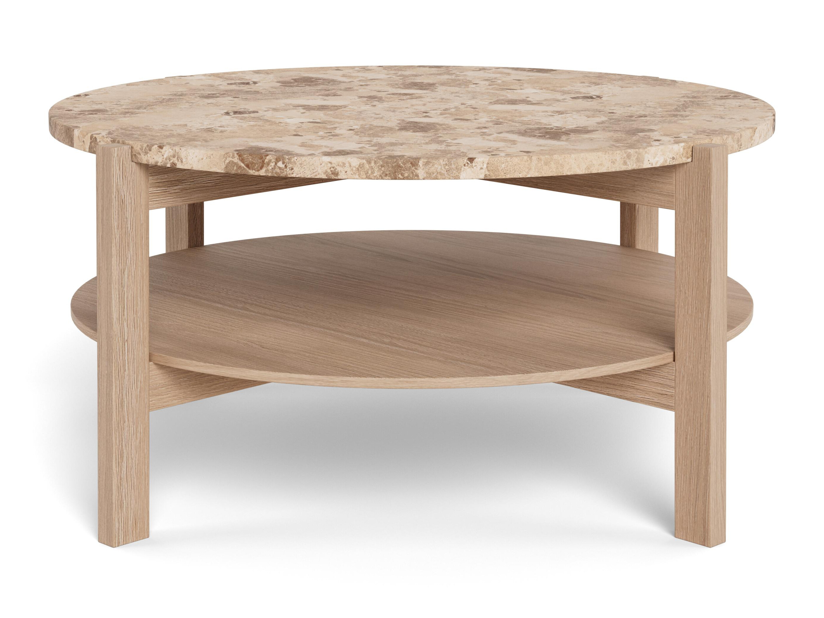 Couchtisch Norsica 1099 (Eichenholzoptik hell + Brauner Marmor)