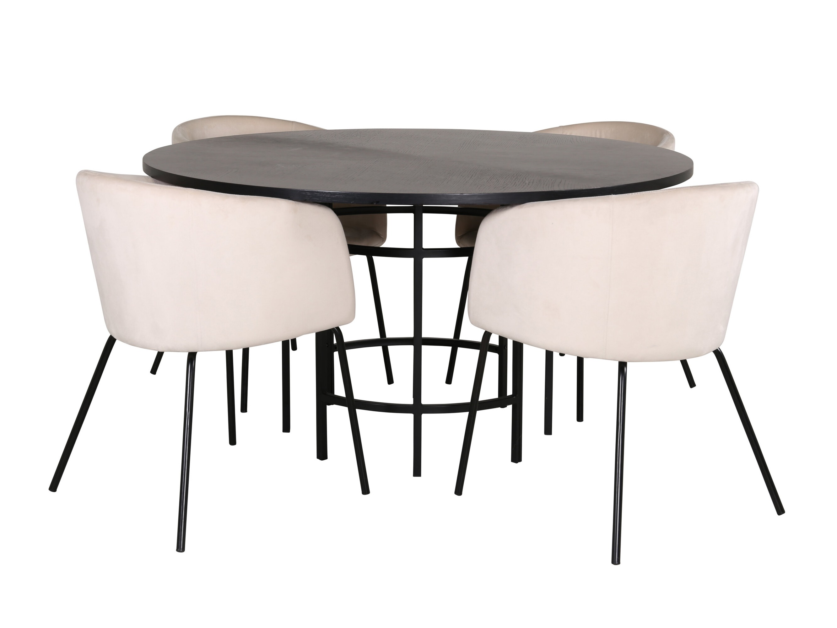 Essgruppe Dallas 2381 (Schwarz + Cremefarben)