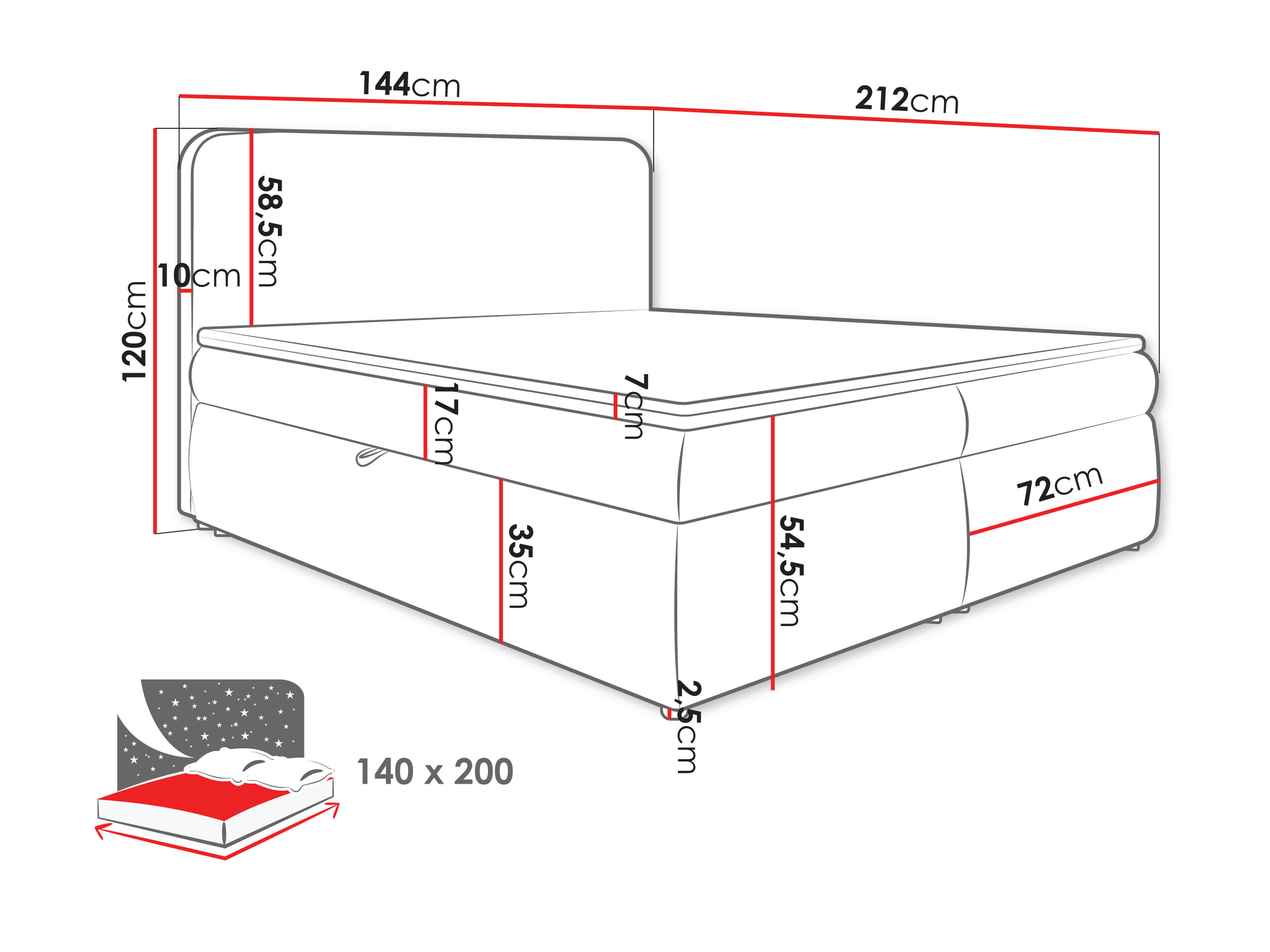 Boxspringbett Portage 111 (Vibe 03)