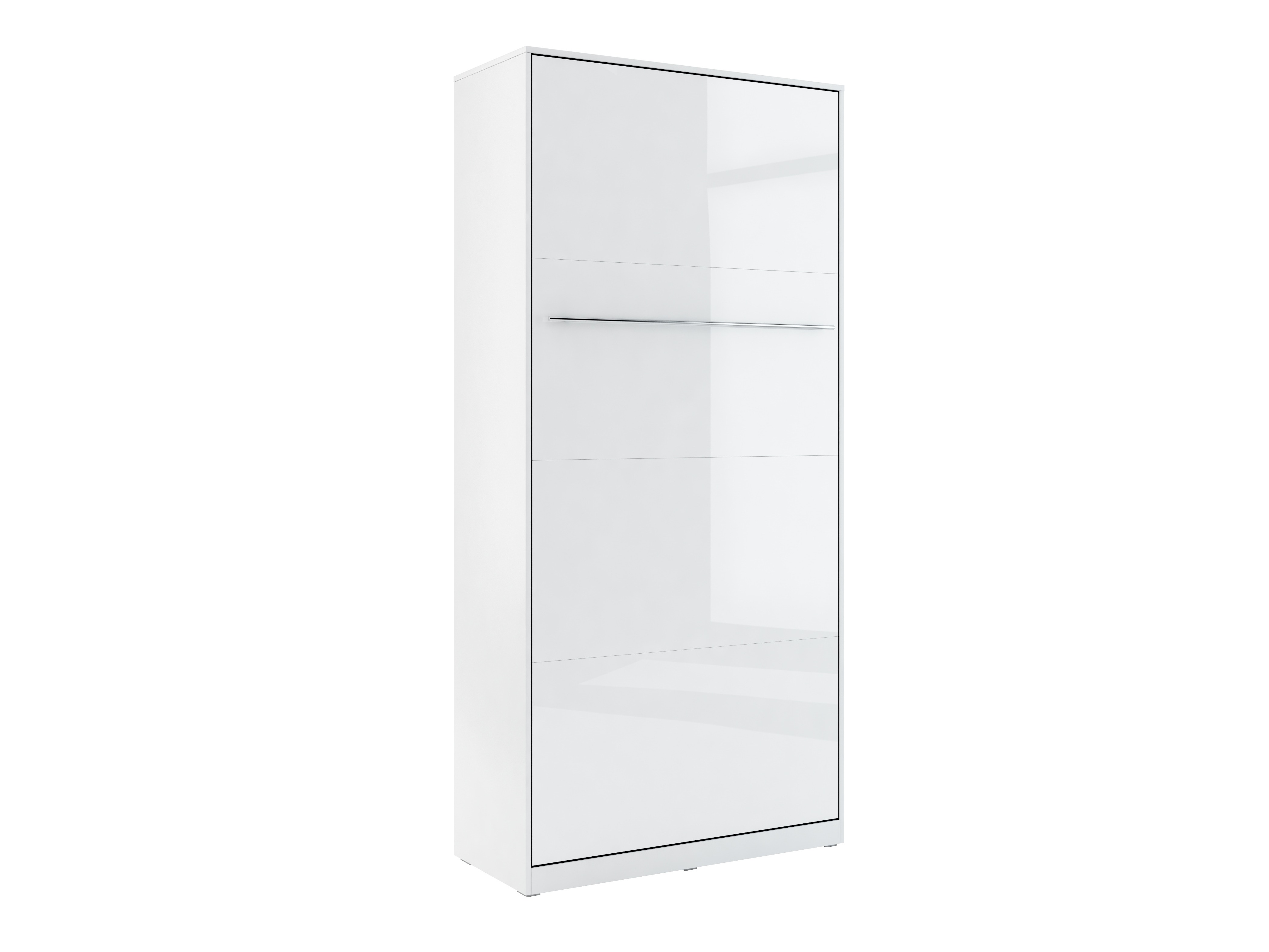Schrankbett Concept Pro Lenart III (Weiss + Weiss glänzend)