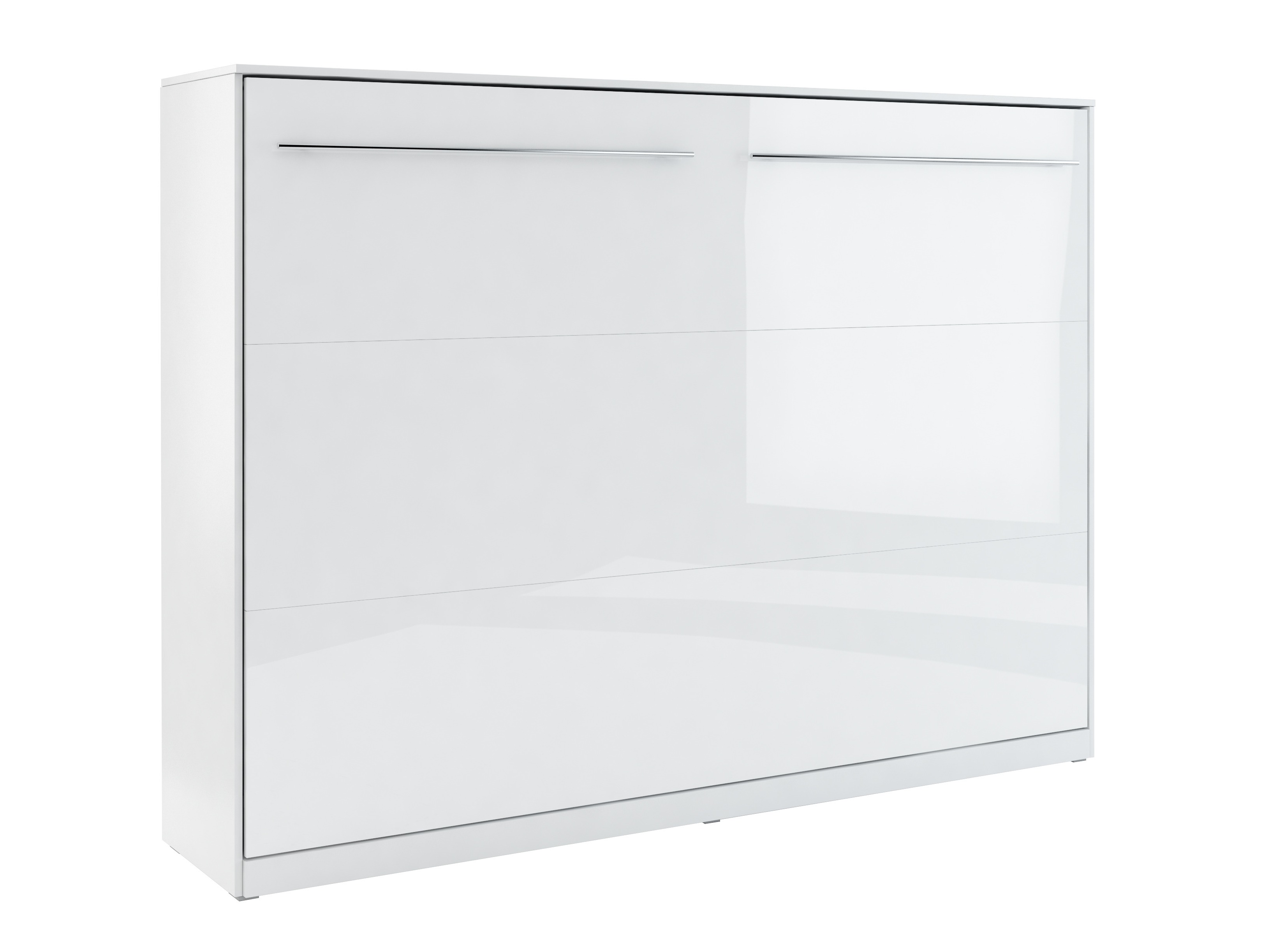 Schrankbett Concept Pro Lenart IV (Weiss + Weiss glänzend)
