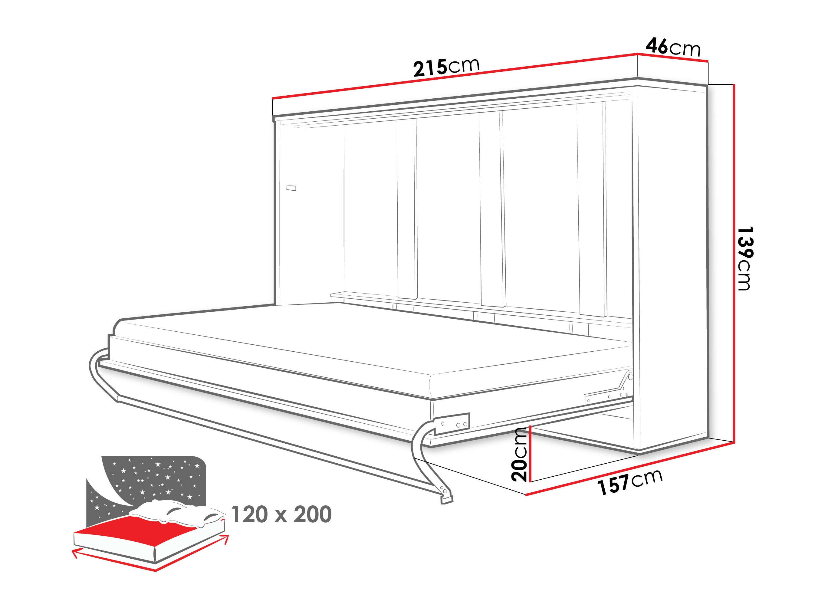 Schrankbett Concept Pro Lenart IV (Weiss)