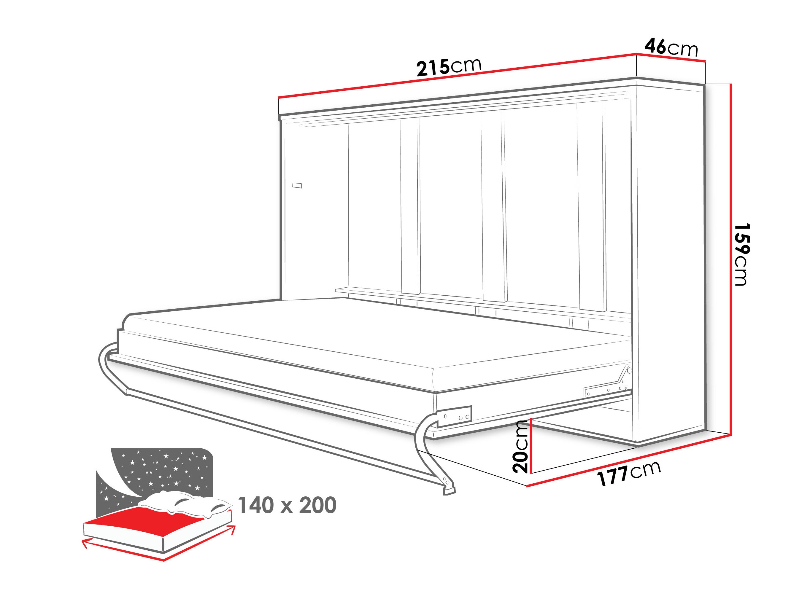 Schrankbett Concept Pro Lenart IV (Weiss)