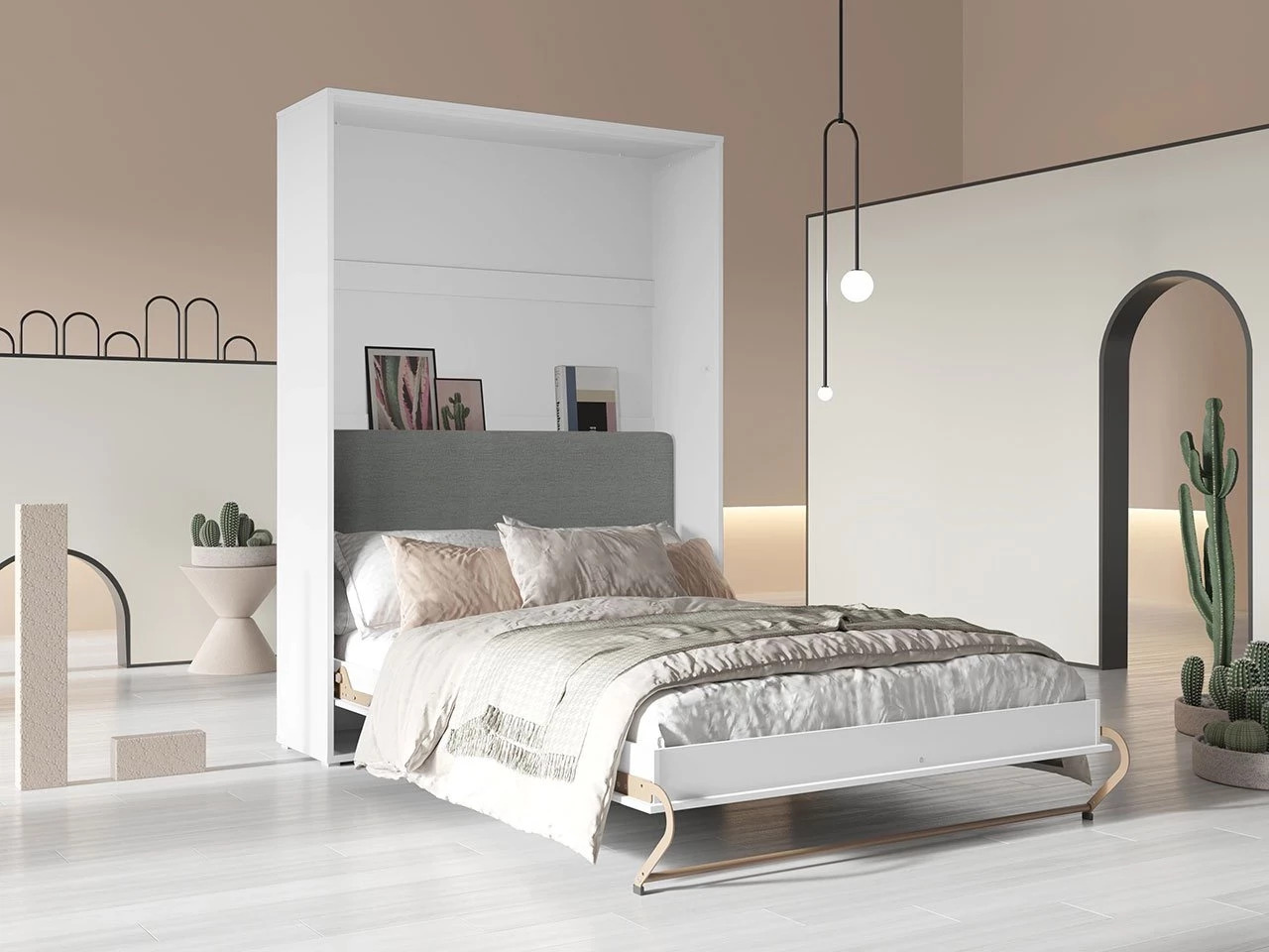 Schrankbett Concept Pro Lenart VI (Weiss + Graphit)