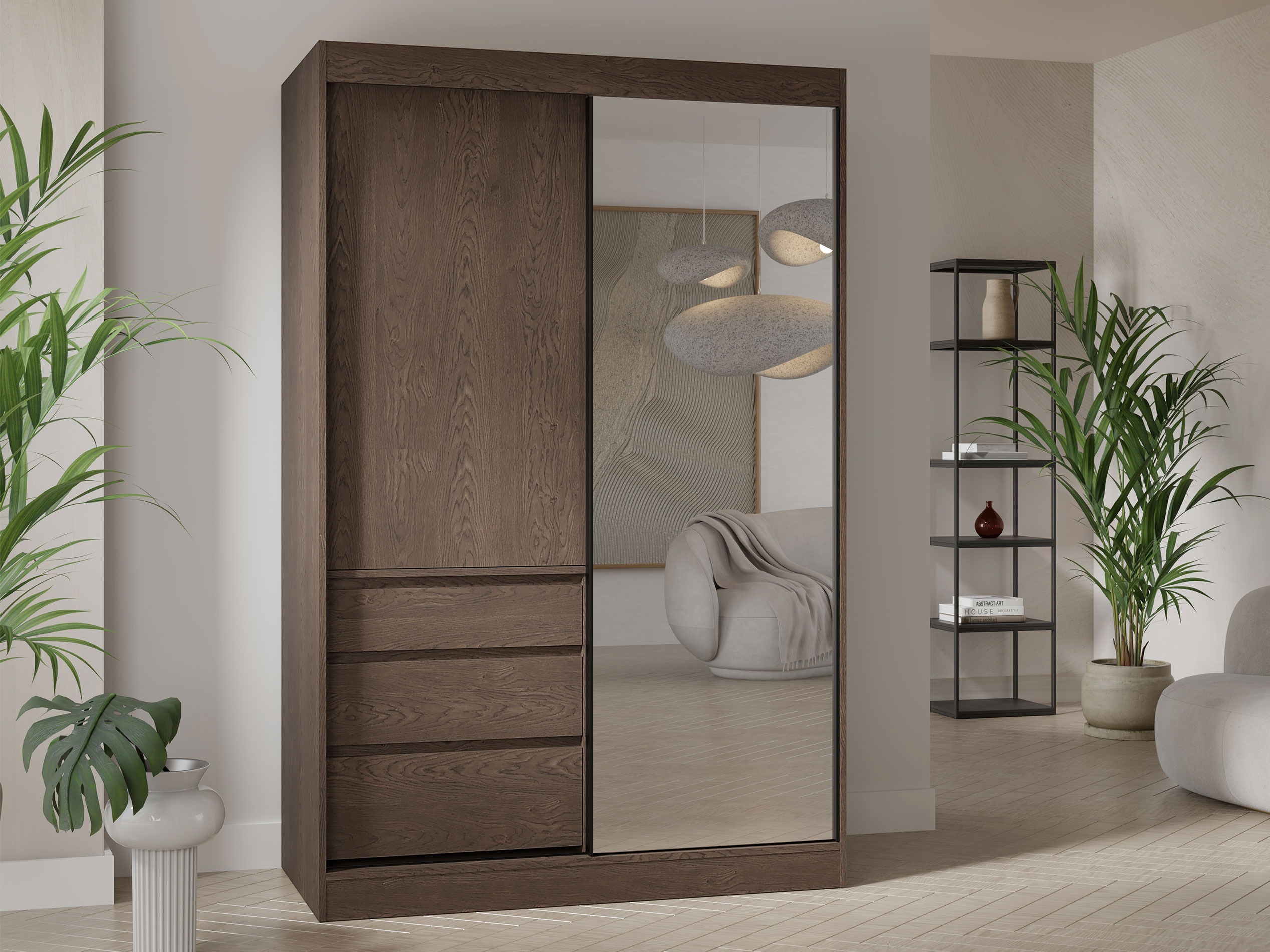 Kleiderschrank Toledo 115 (Dunkles Holz)