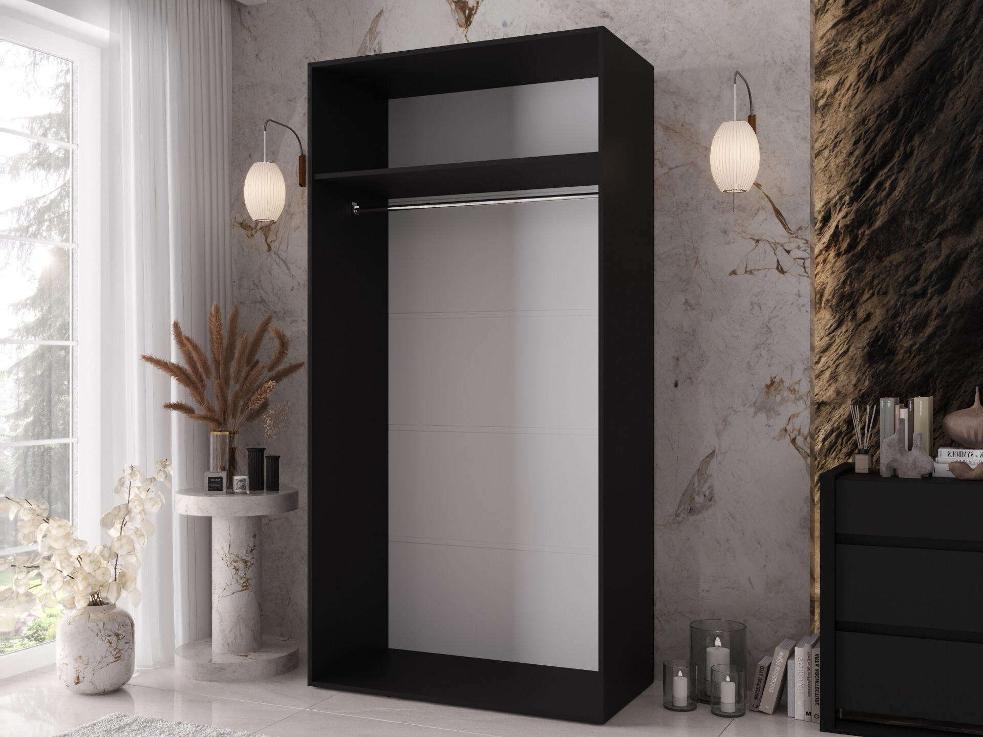 Kleiderschrank Hartford 639 (Schwarz)
