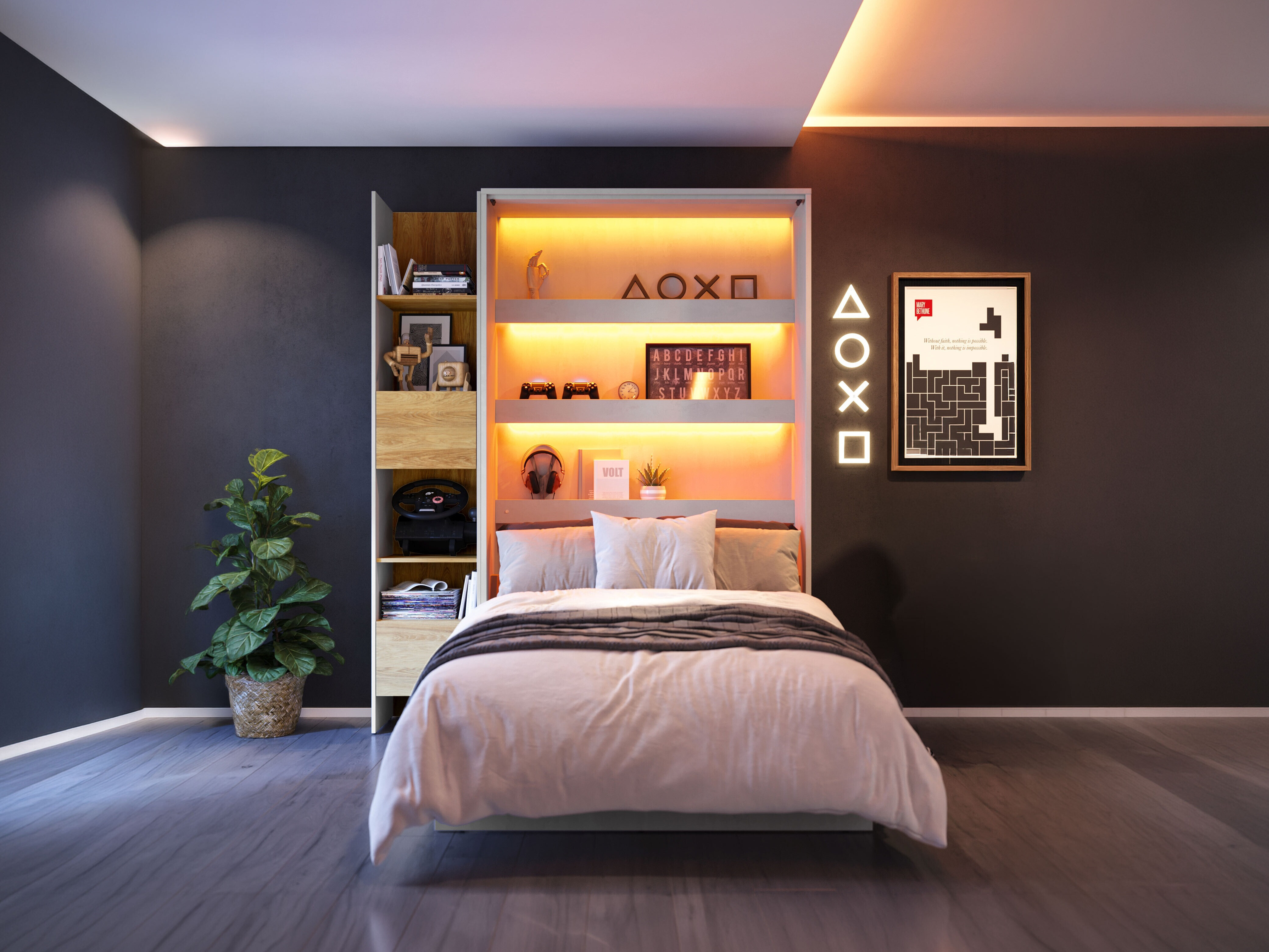 Schrankbett Concept Lenart I (120 x 200 cm)