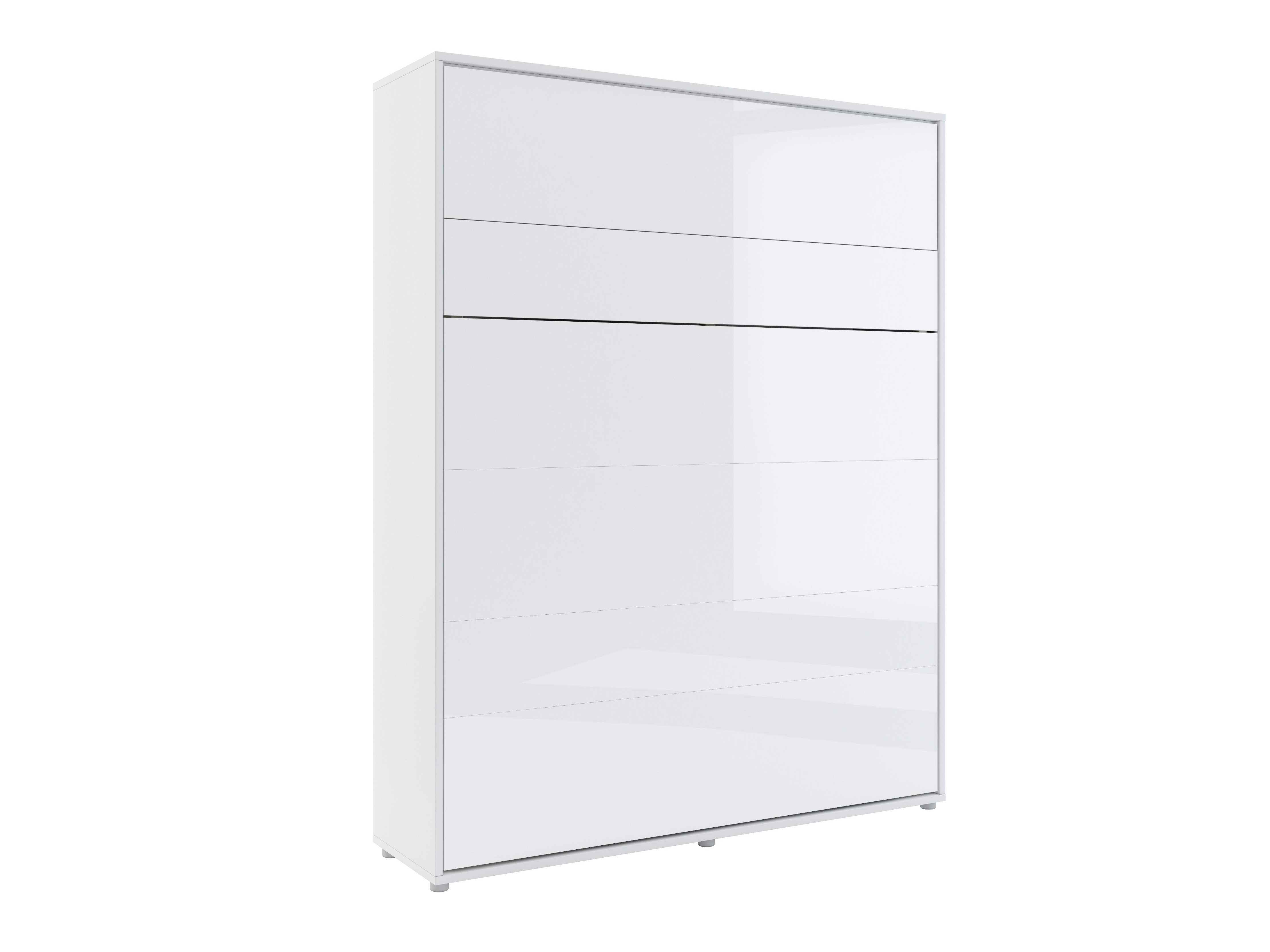 Schrankbett Concept Lenart VII (Weiss glänzend + Grau)