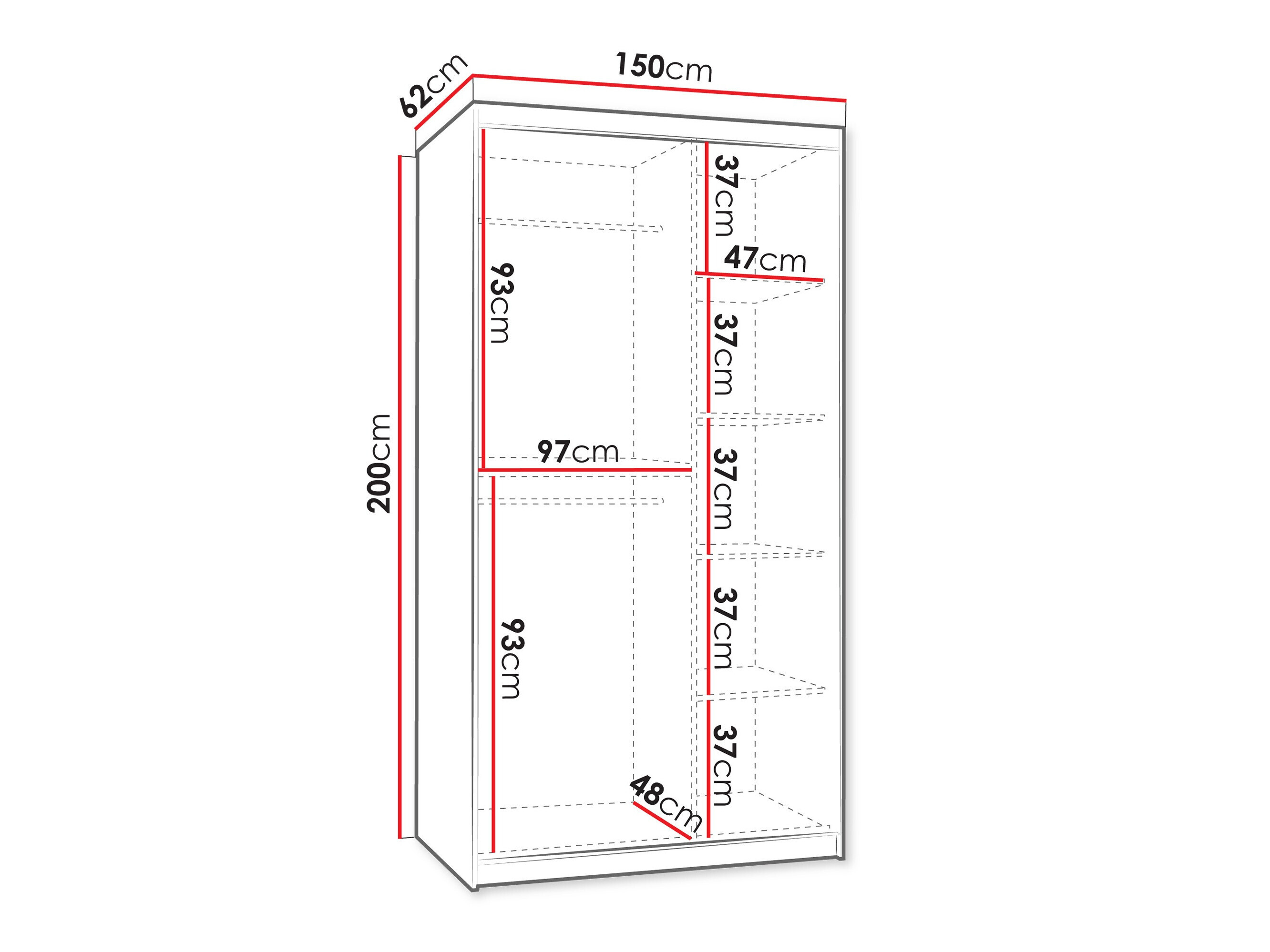 Kleiderschrank Hartford 503 (Weiss)