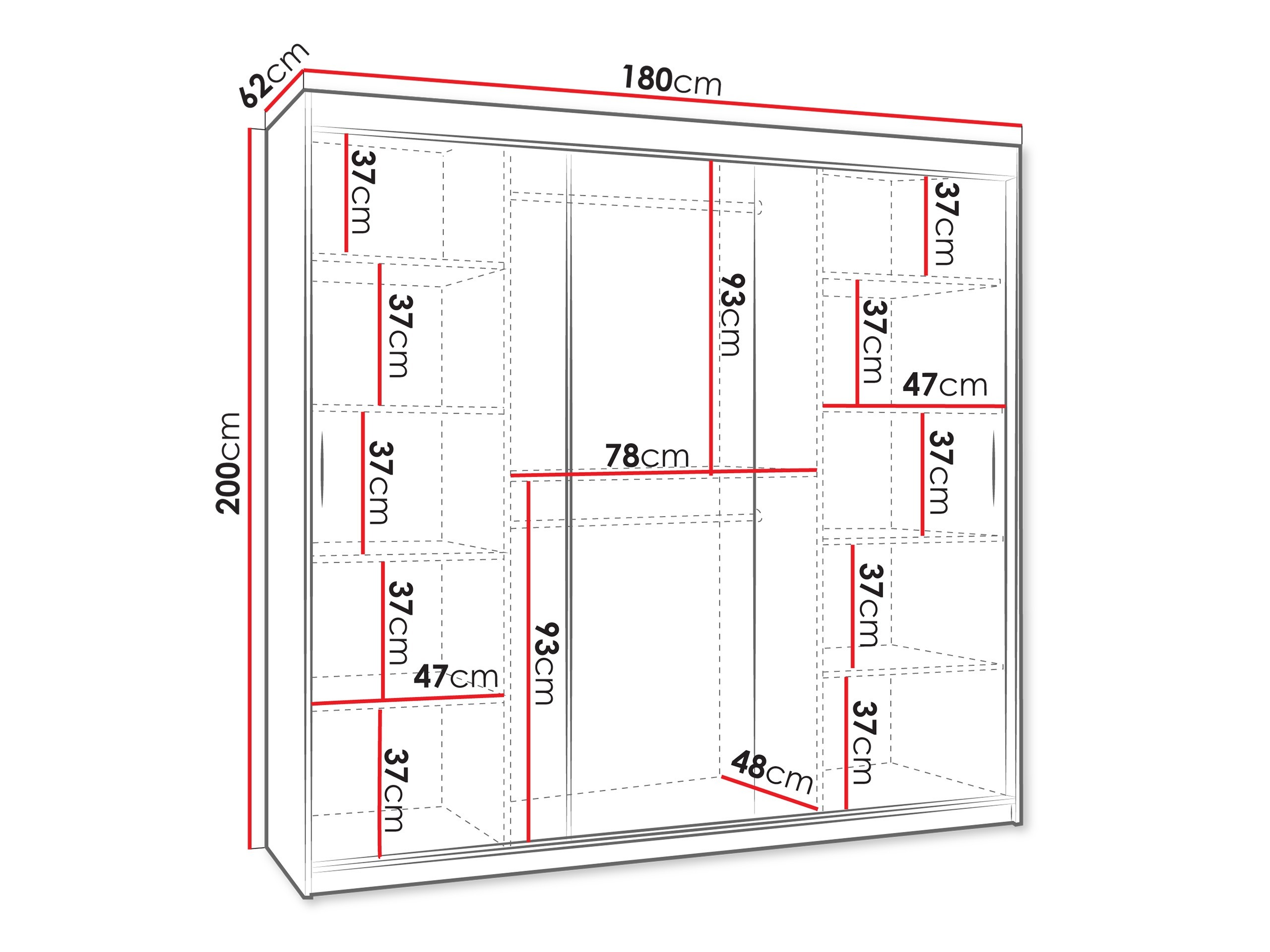 Kleiderschrank Hartford 500 (Weiss)