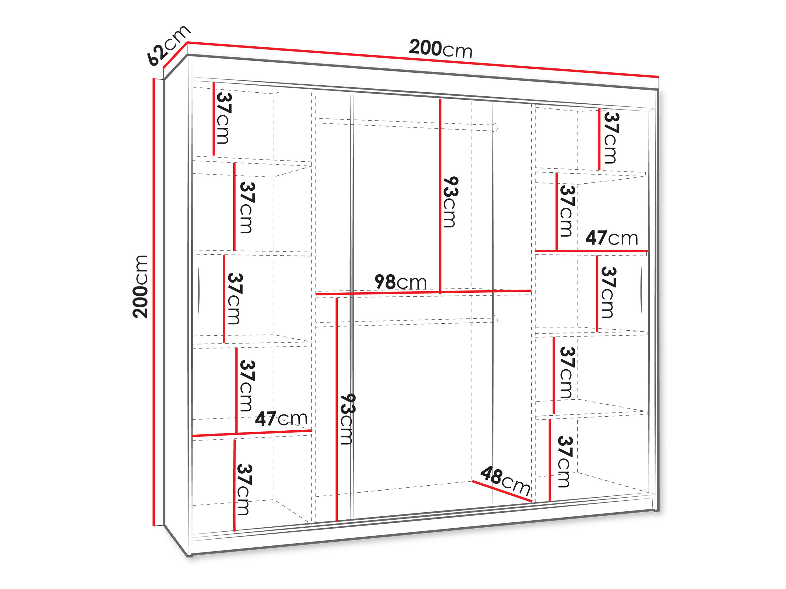 Kleiderschrank Hartford 507 (Schwarz)