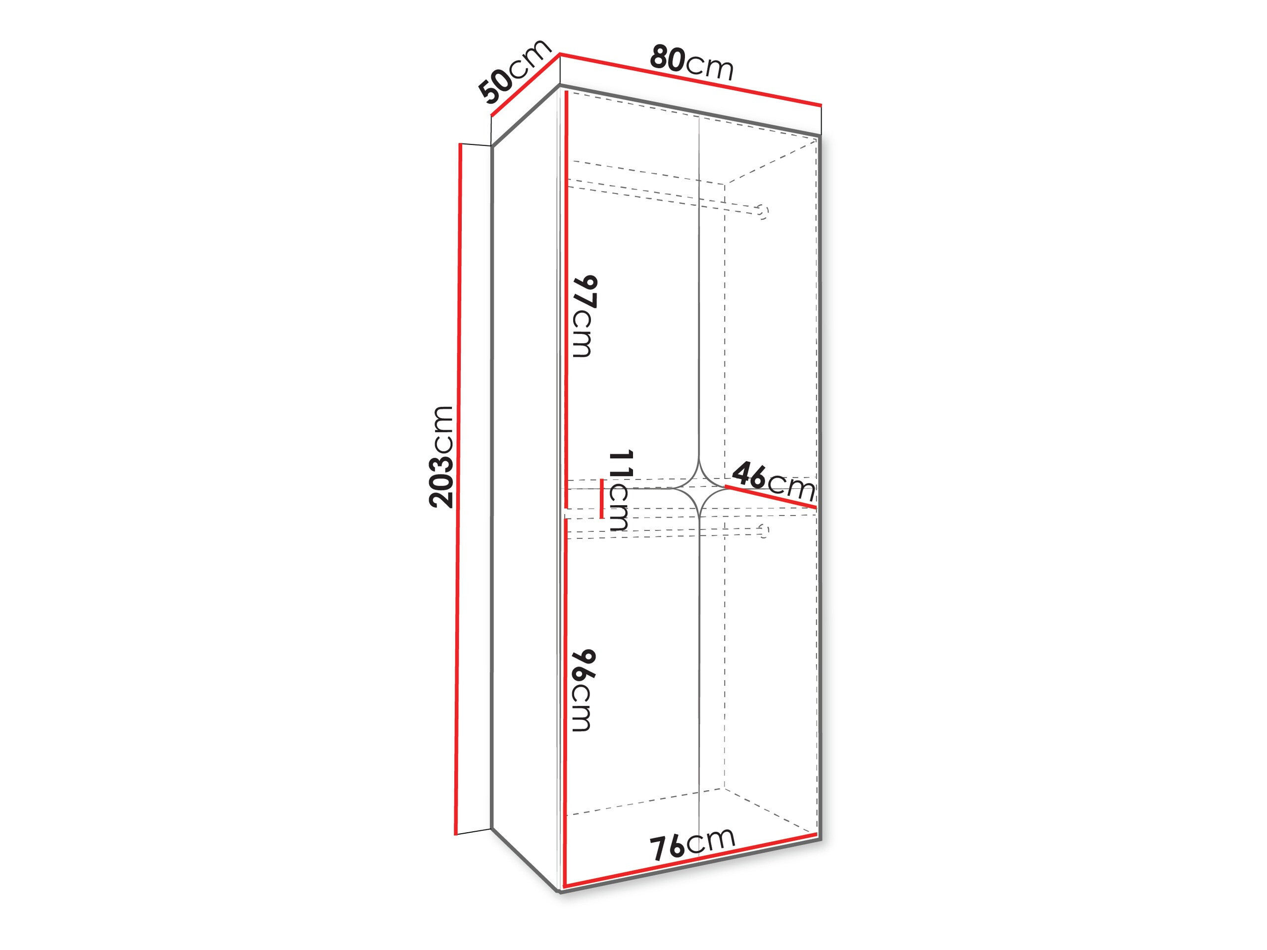 Kleiderschrank Hartford 644 (Weiss)