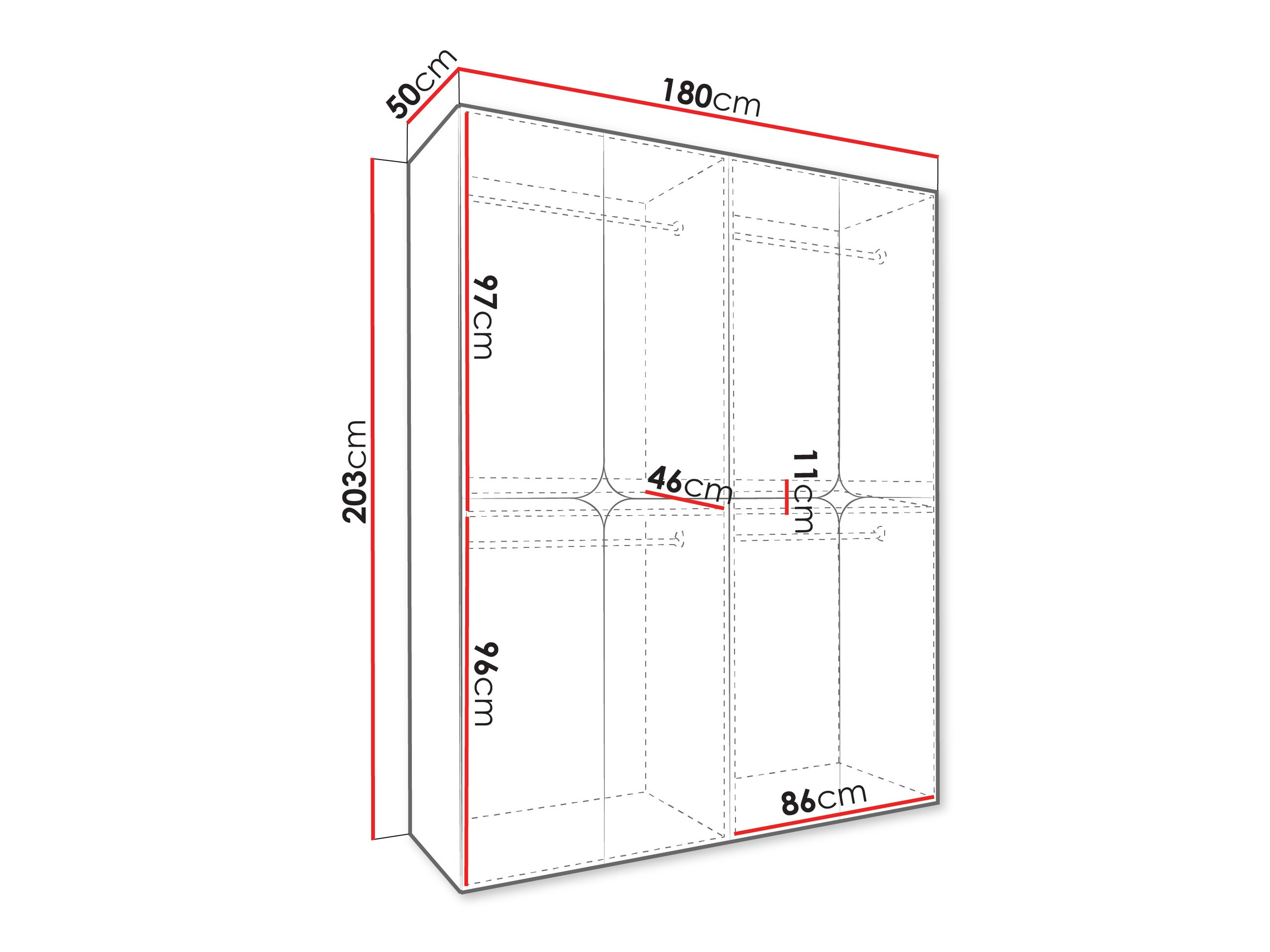 Kleiderschrank Hartford 647 (Weiss)