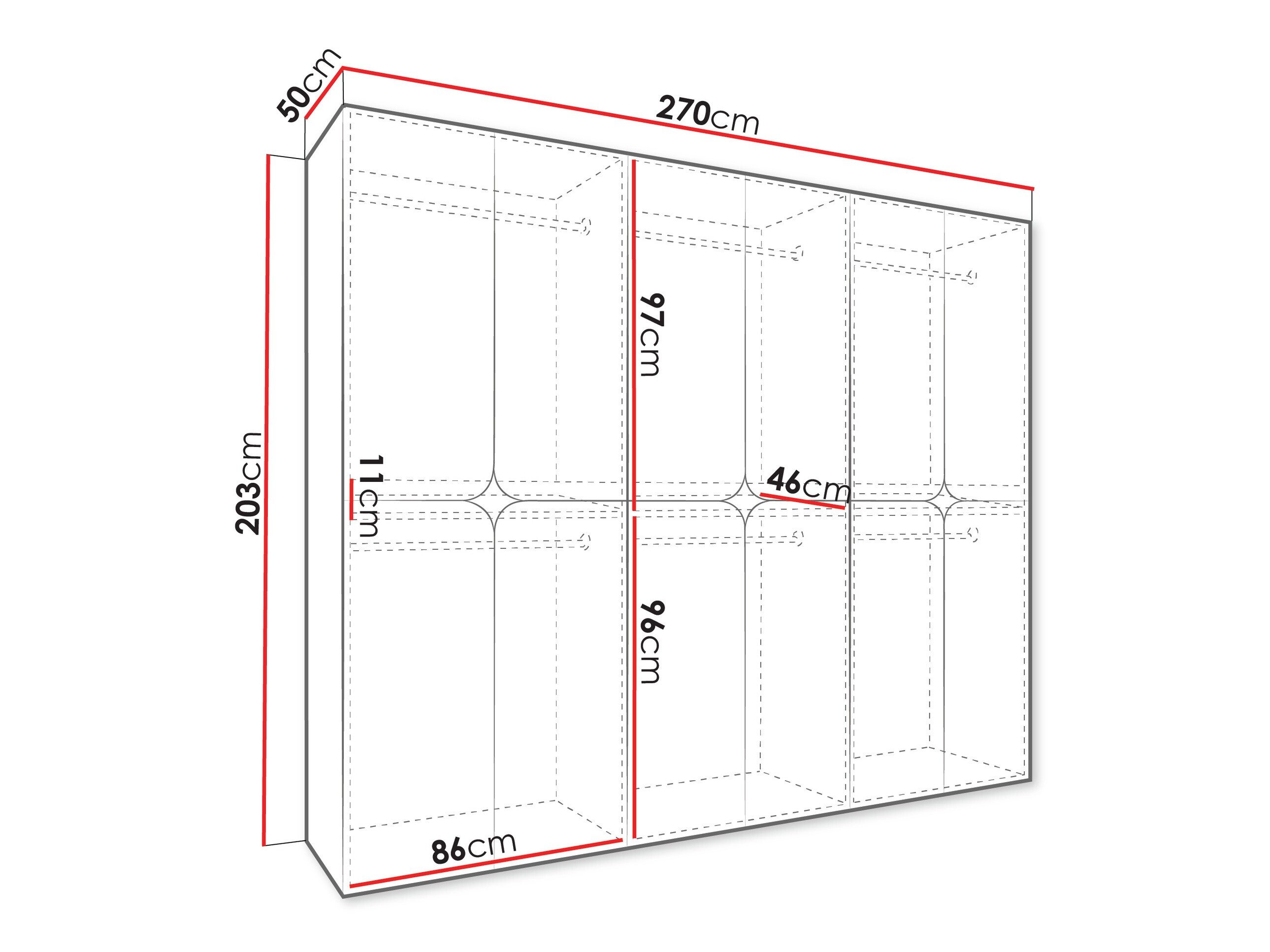 Kleiderschrank Hartford 649 (Walnussholzoptik)