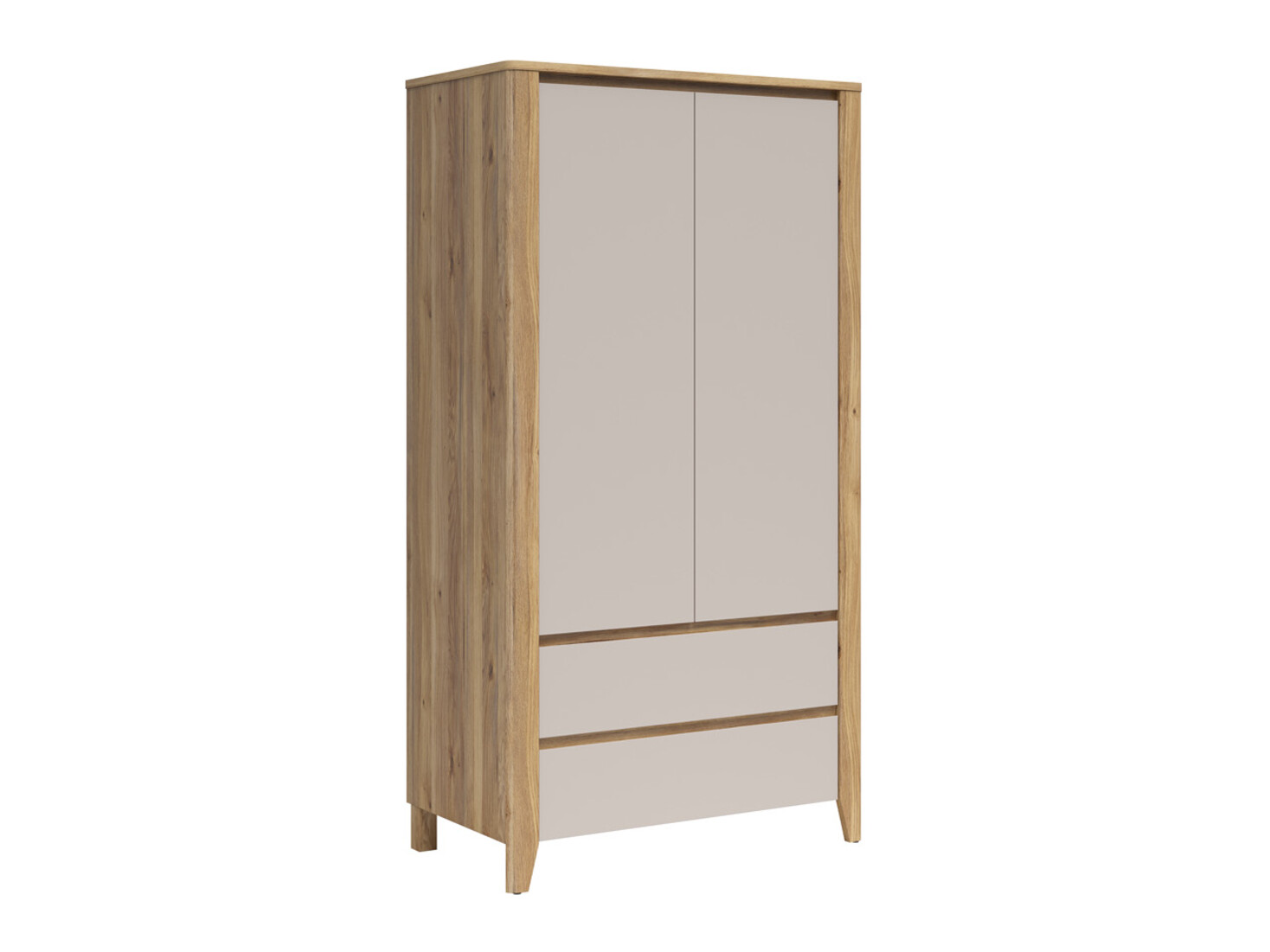 Kleiderschrank Talduno 103 (Eichenholzoptik hell + Kaschmir)
