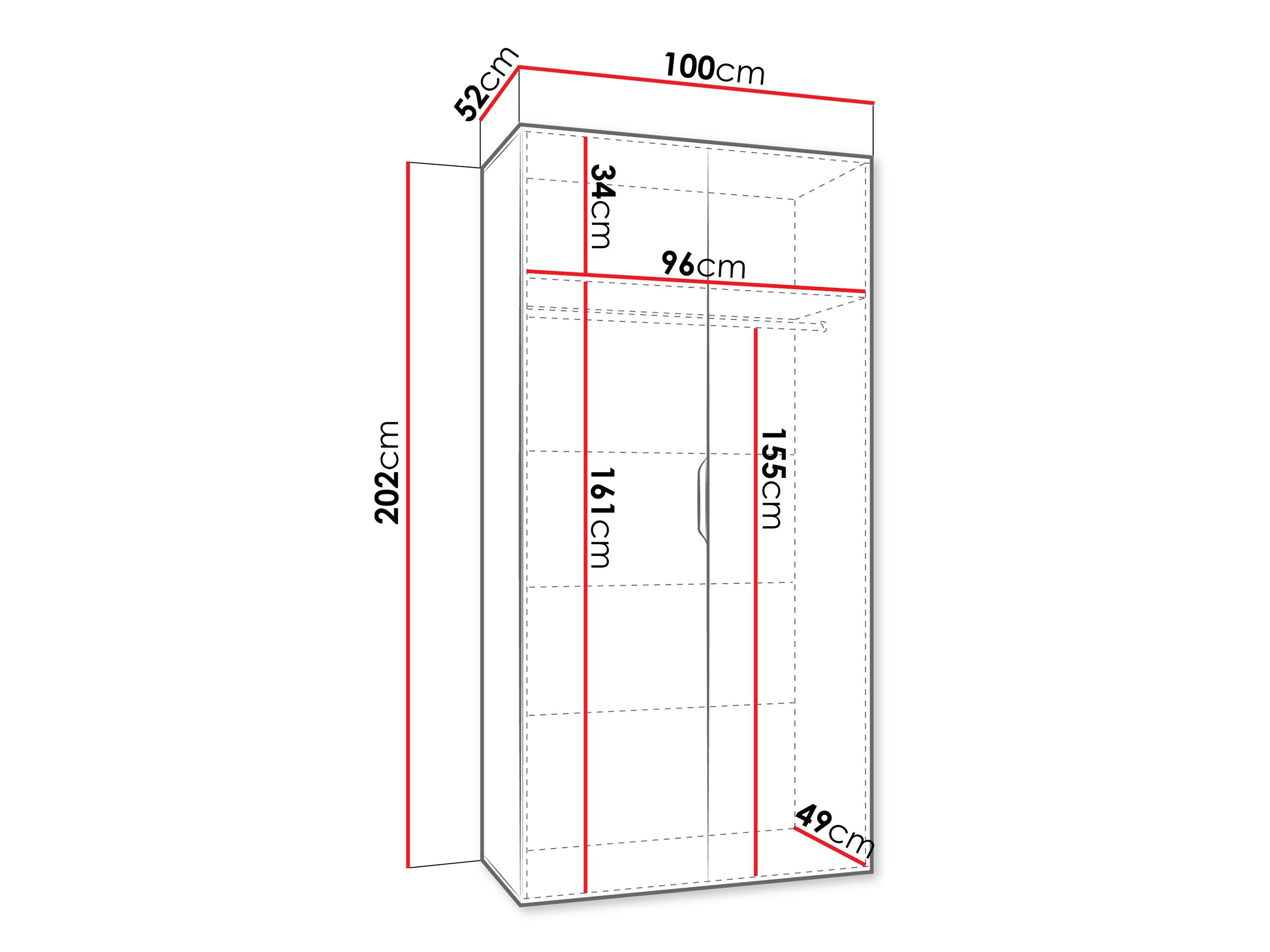 Kleiderschrank Hartford 623 (Walnussholzoptik)